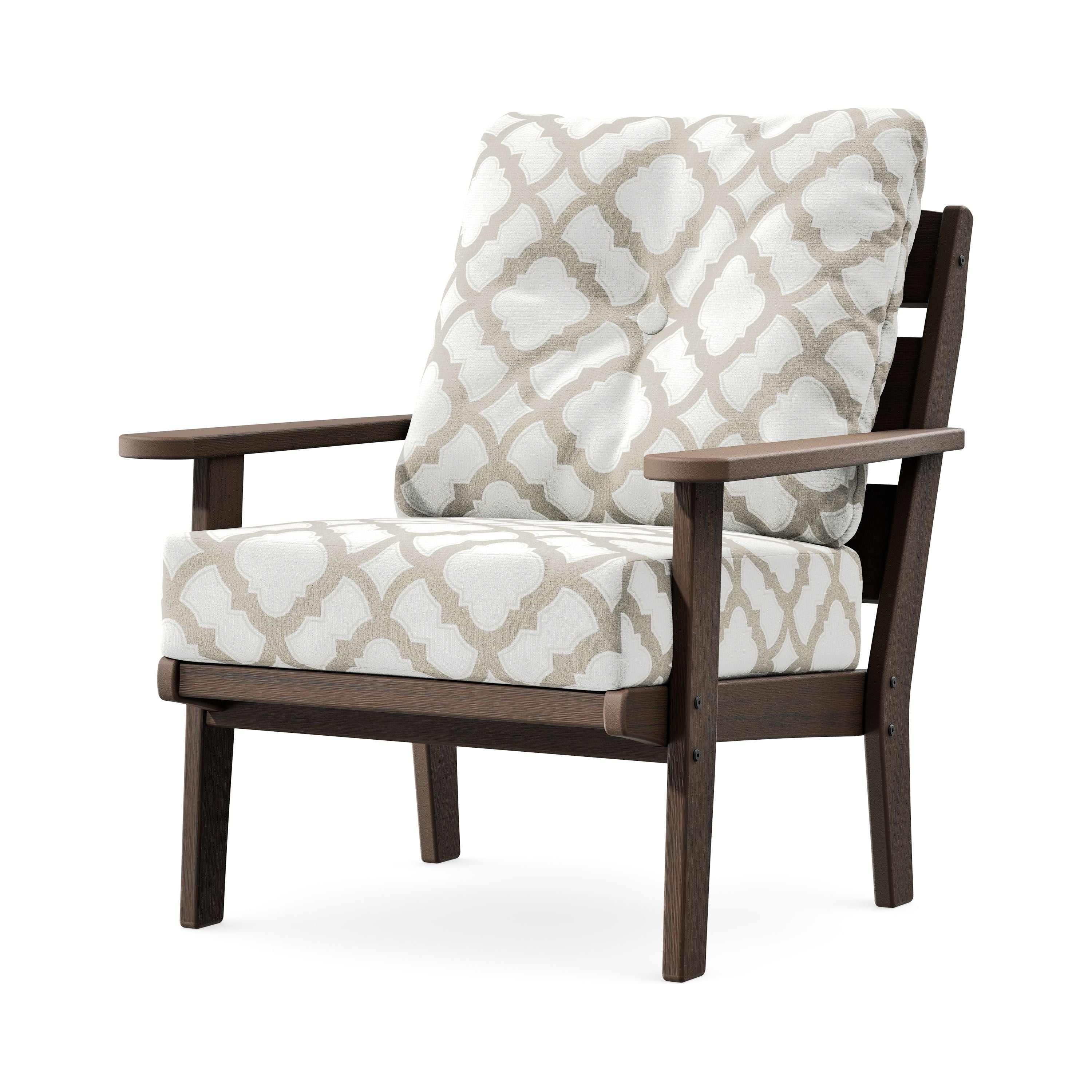 Lakeside Deep Seating Chair in Kona / Trellis Dune Burlap