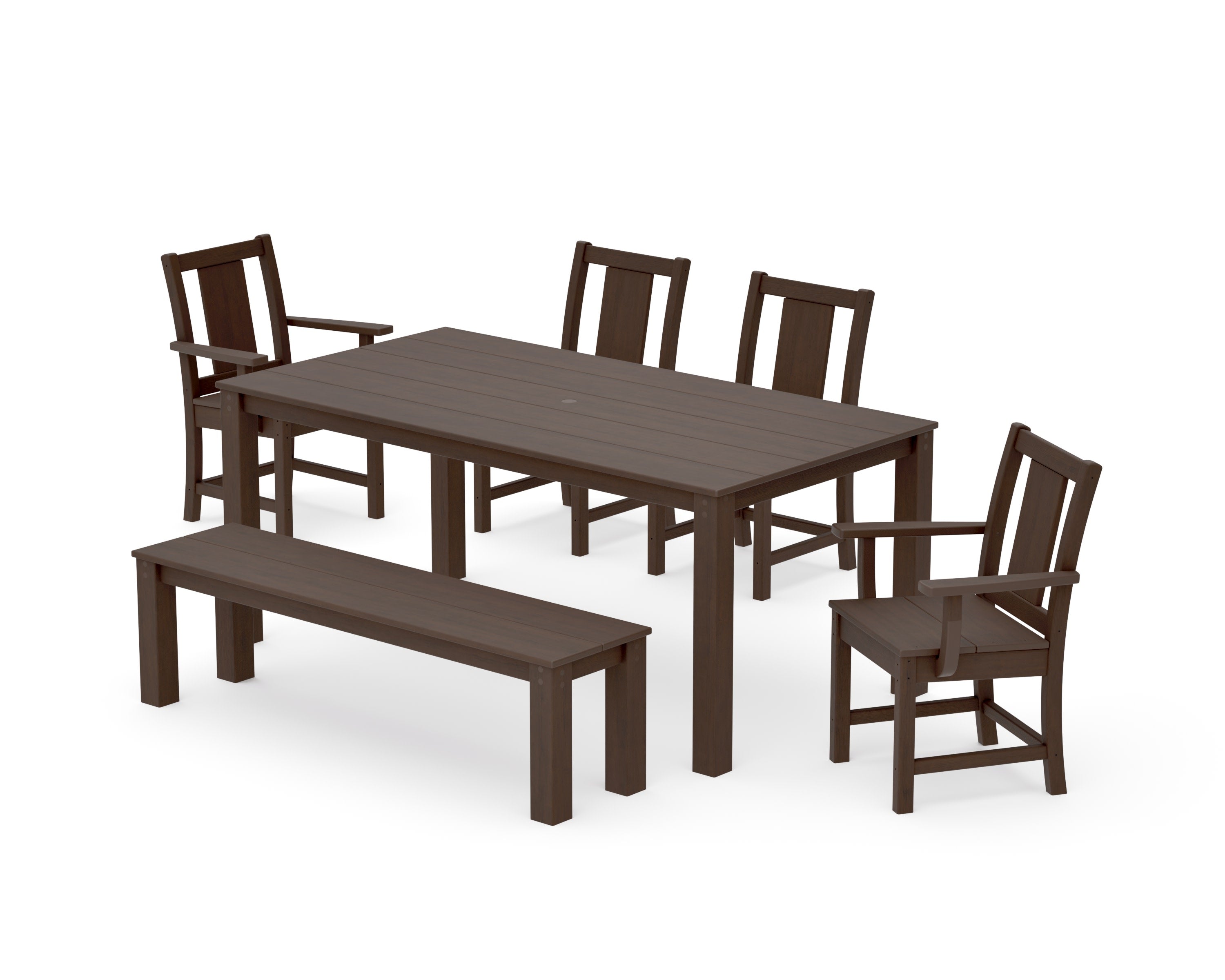 Prairie 6-Piece Parsons Dining Set with Bench in Kona