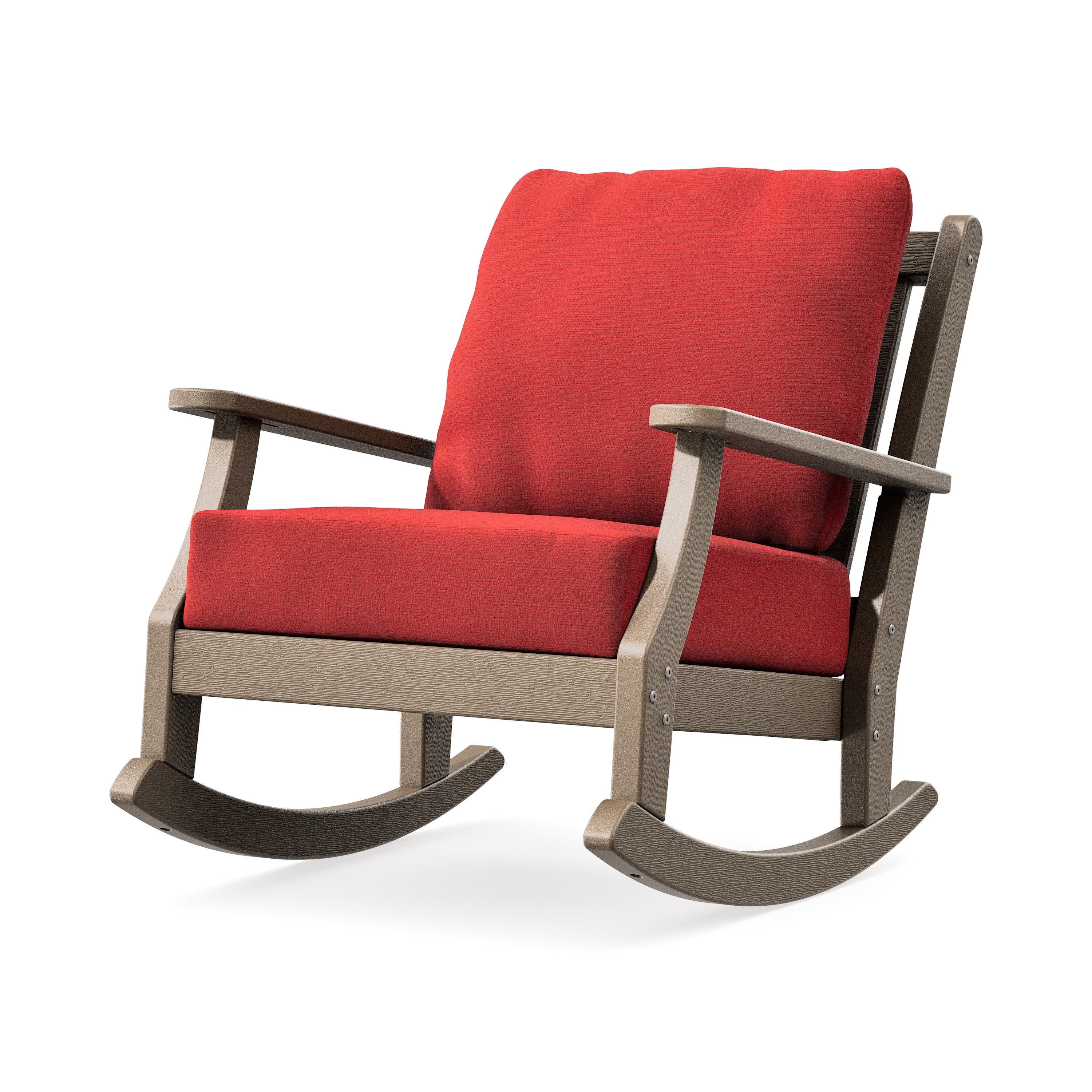 Wovendale Deep Seating Rocking Chair in Vintage Sahara / Crimson Linen