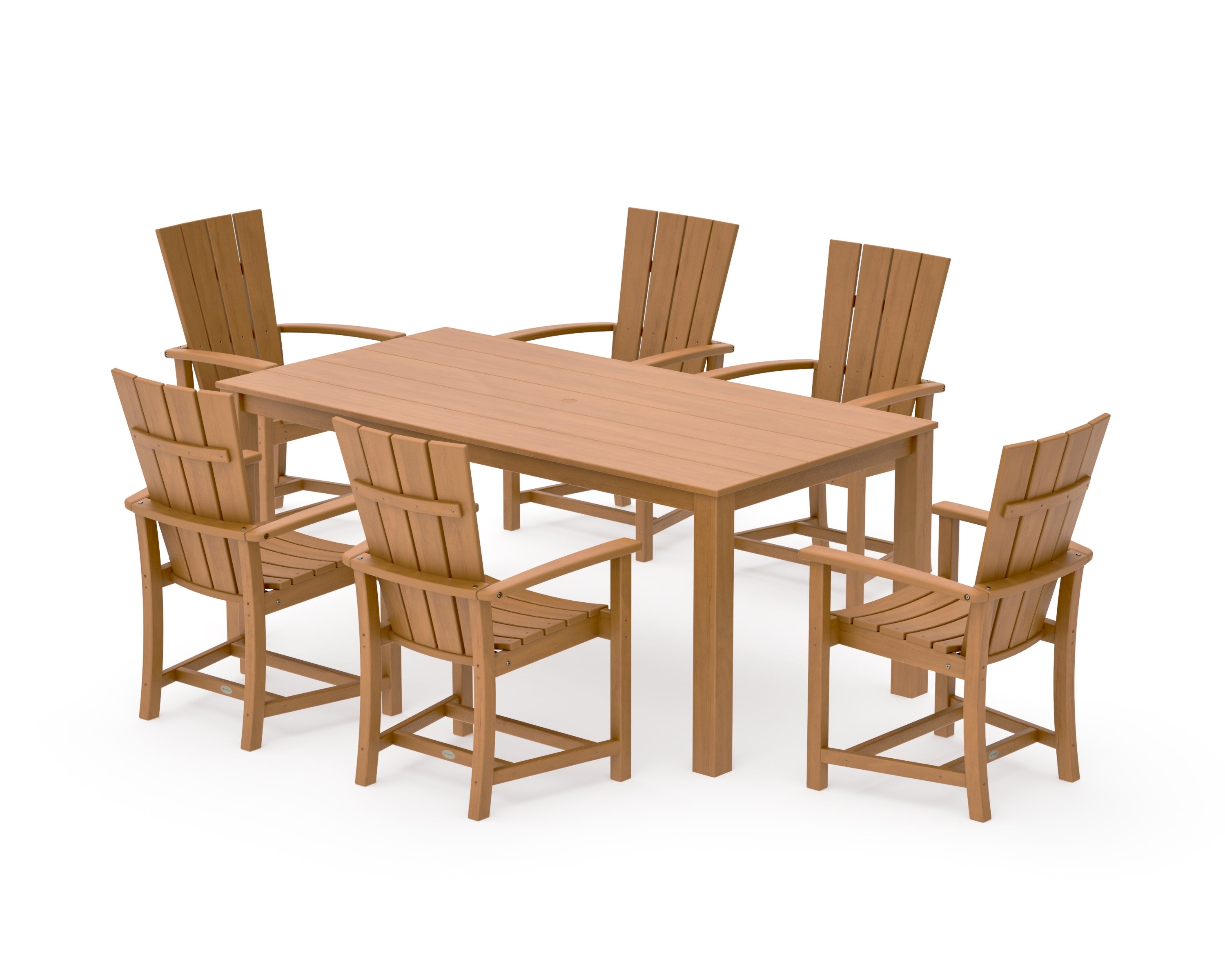 Quattro 7-Piece Parsons Dining Set in Natural