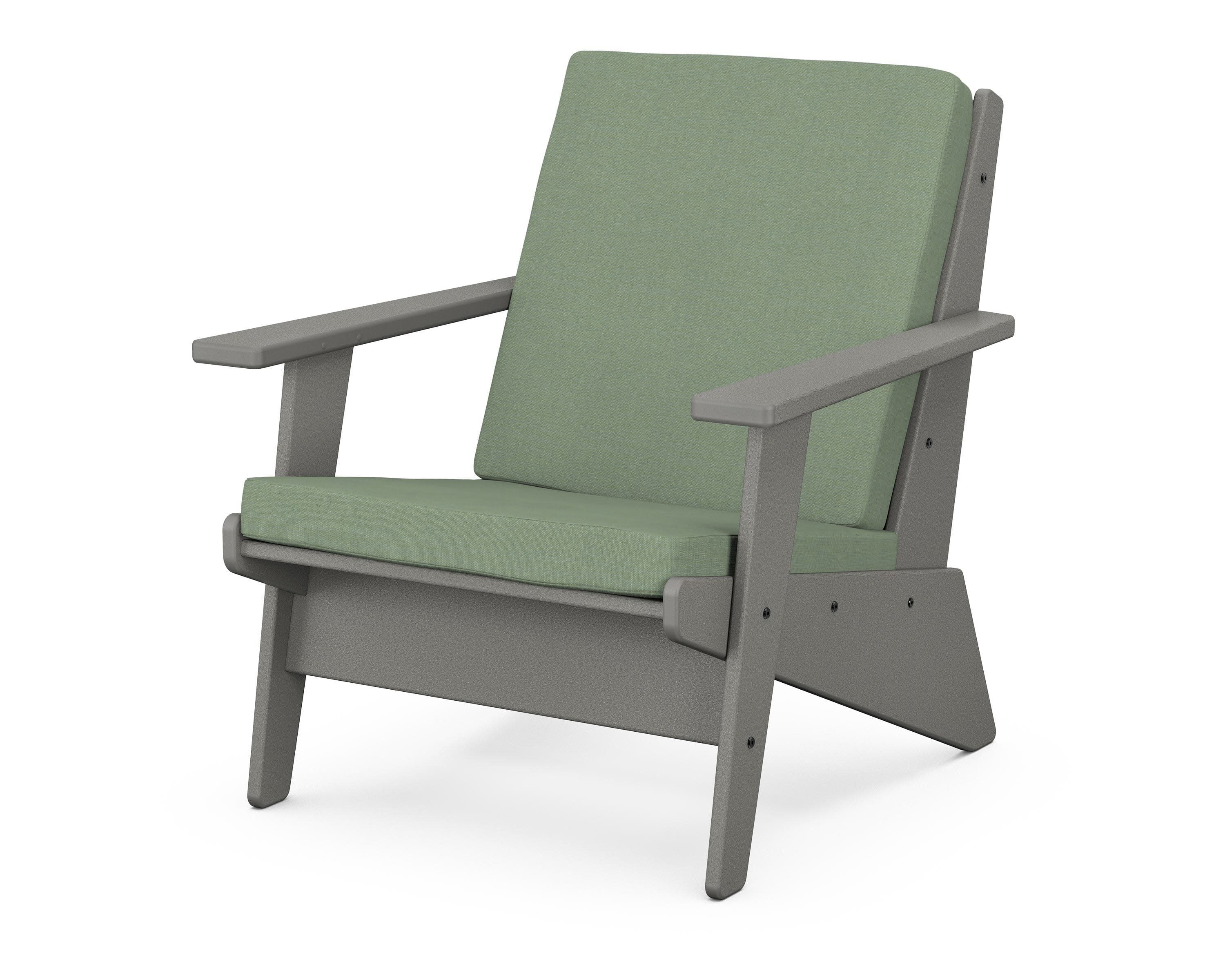 Riviera Modern Lounge Chair in Slate Grey / Exhale Rainwashed
