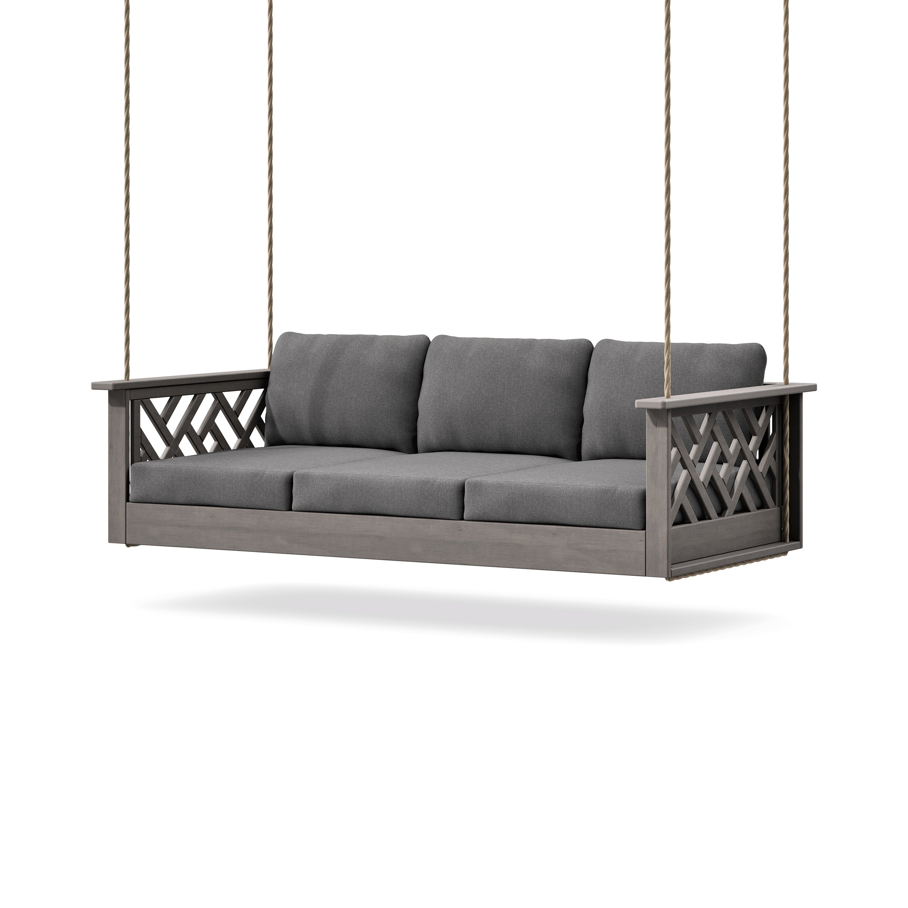 Chippendale Daybed Swing in Driftwood / Ash Charcoal