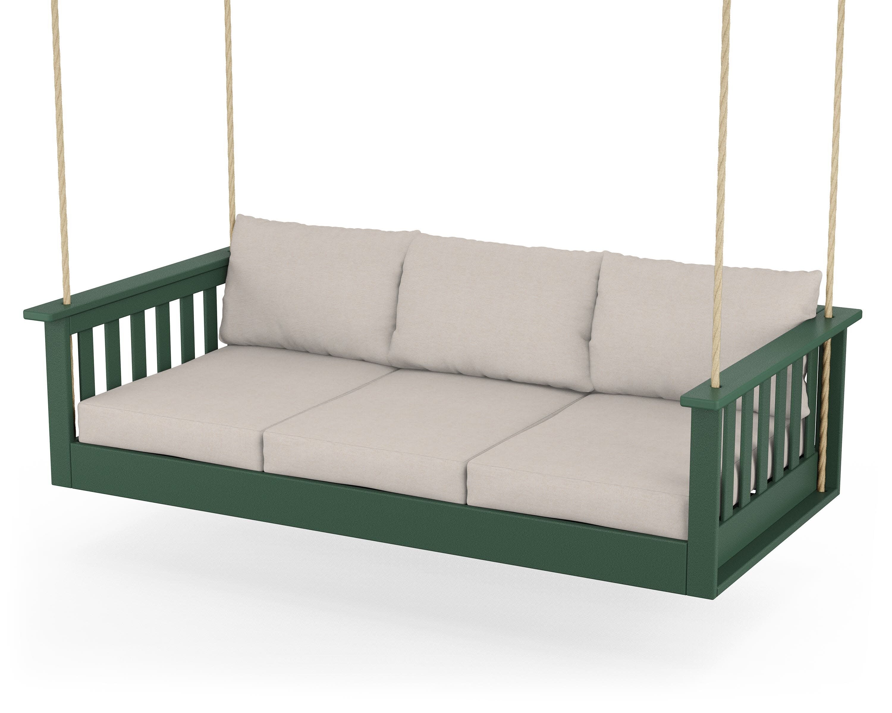 Vineyard Daybed Swing in Green / Nuance Cloud