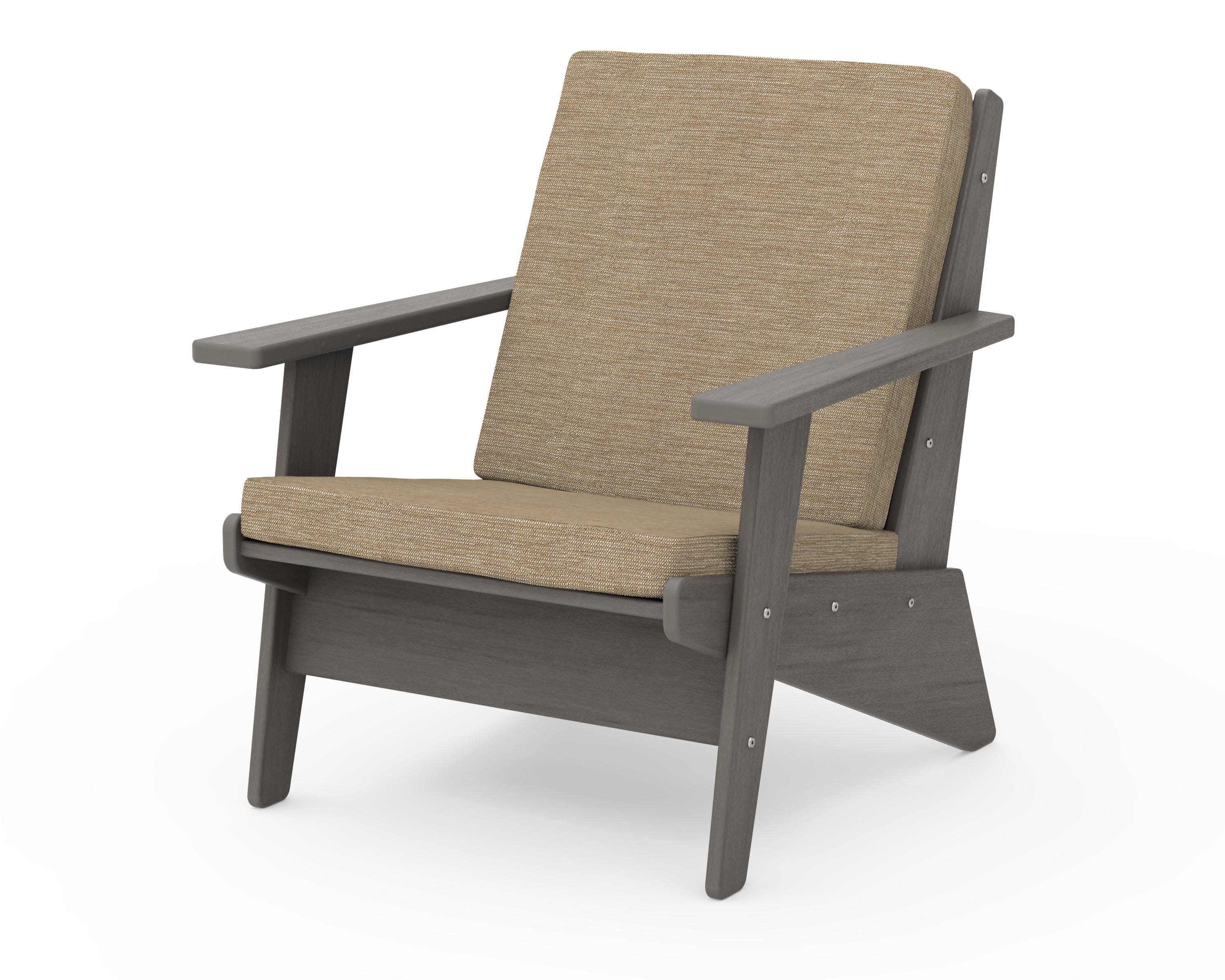 Riviera Modern Lounge Chair in Driftwood / Charmer Desert