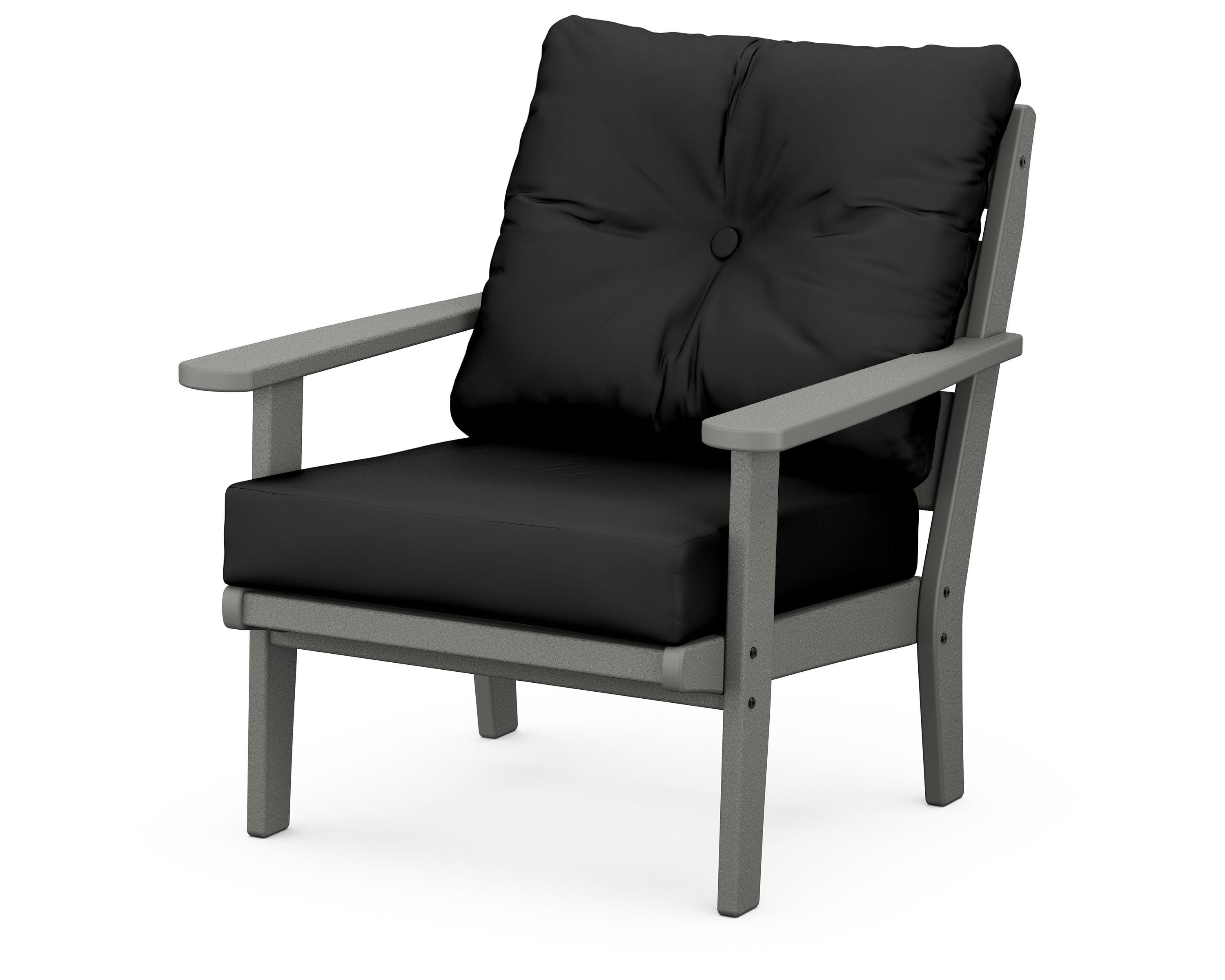 Lakeside Deep Seating Chair in Slate Grey / Canvas Black