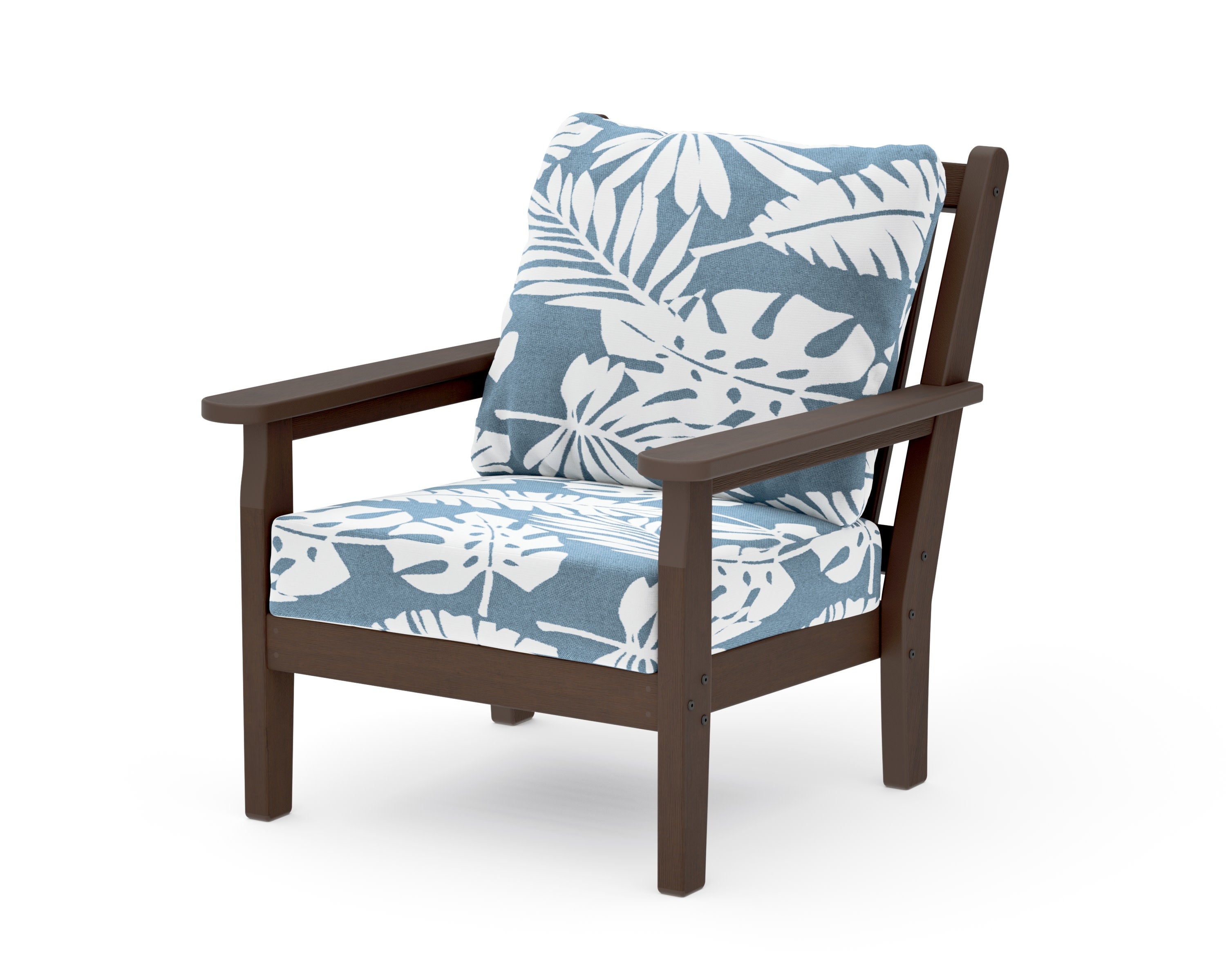 Chippendale Deep Seating Chair in Kona / Leaf Sky Blue