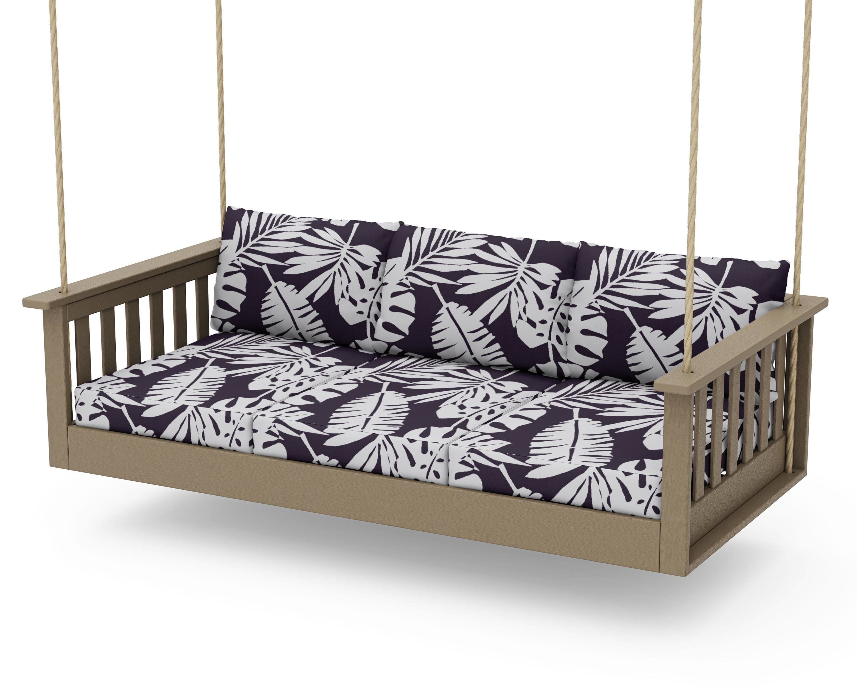 Vineyard Daybed Swing in Vintage Sahara / Leaf Navy