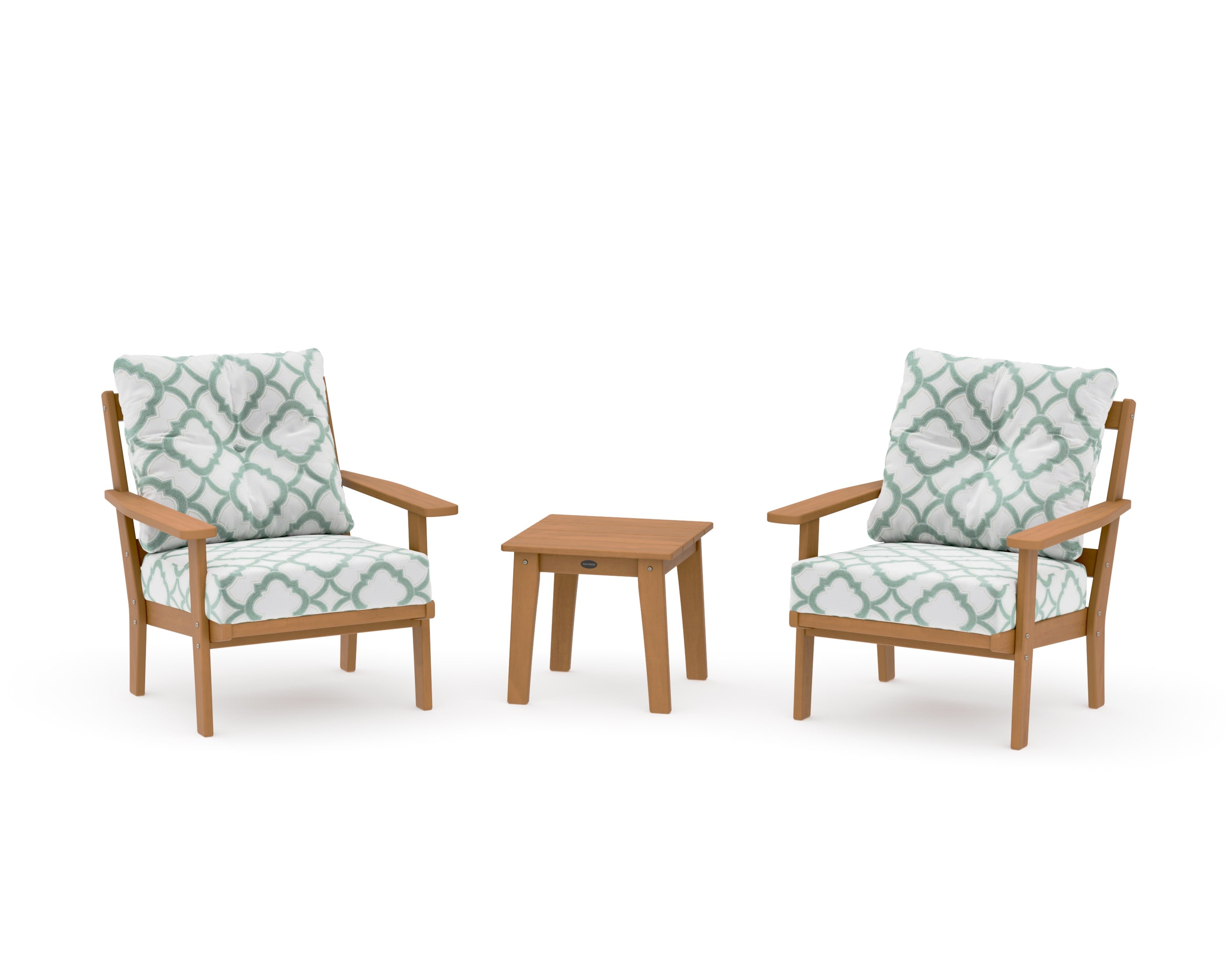 Oxford 3-Piece Deep Seating Set in Natural / Trellis Glacier Spa
