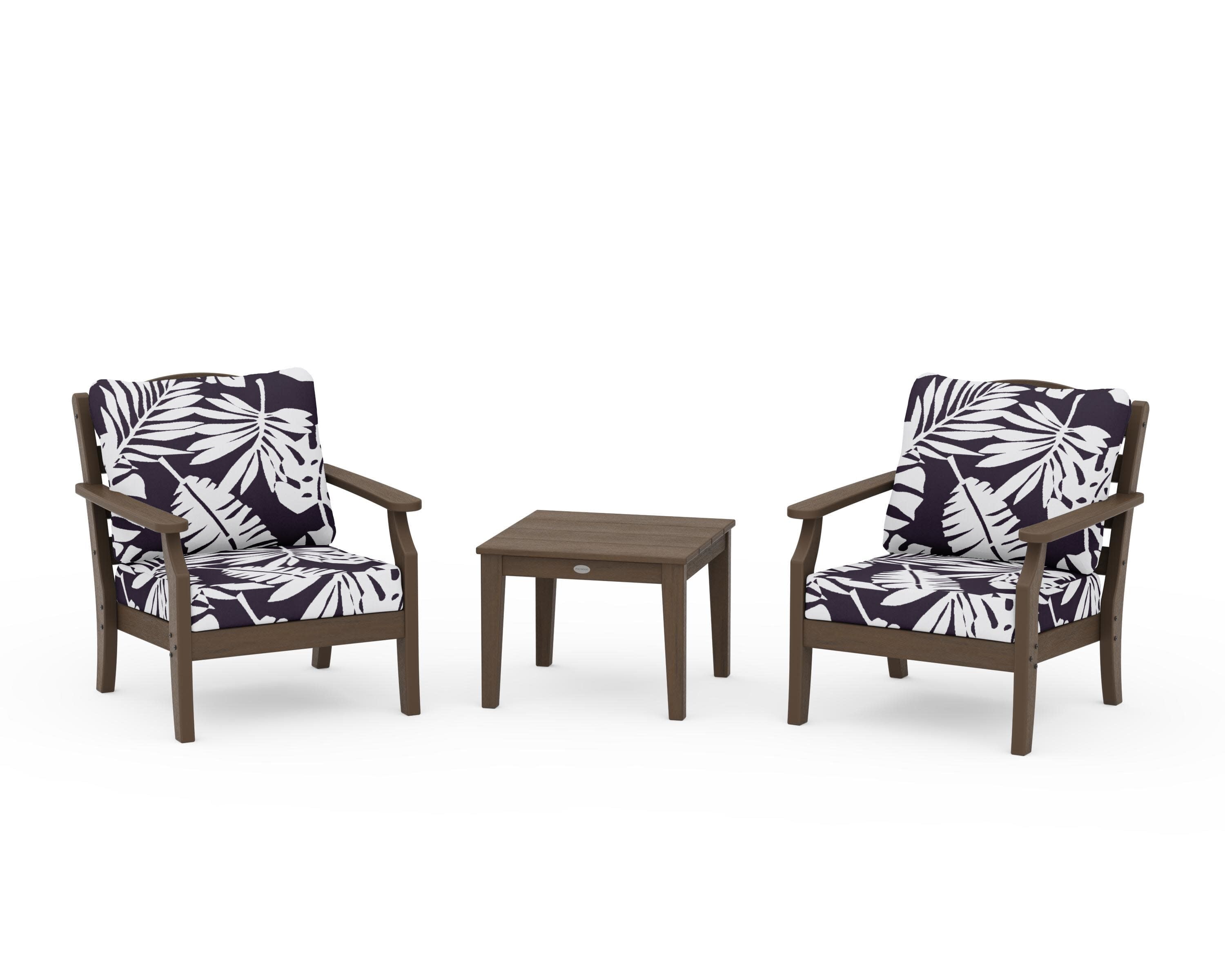 Savannah 3-Piece Deep Seating Set in Kona / Leaf Navy