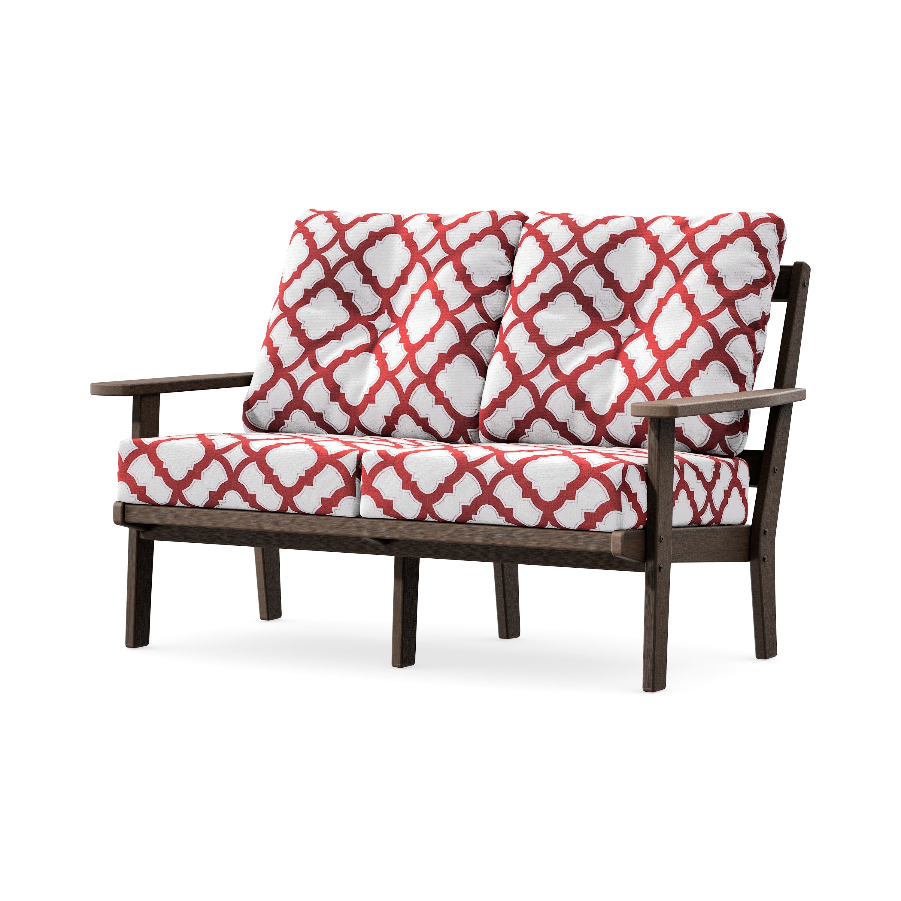 Prairie Deep SeatingLoveseat in Kona / Trellis Crimson
