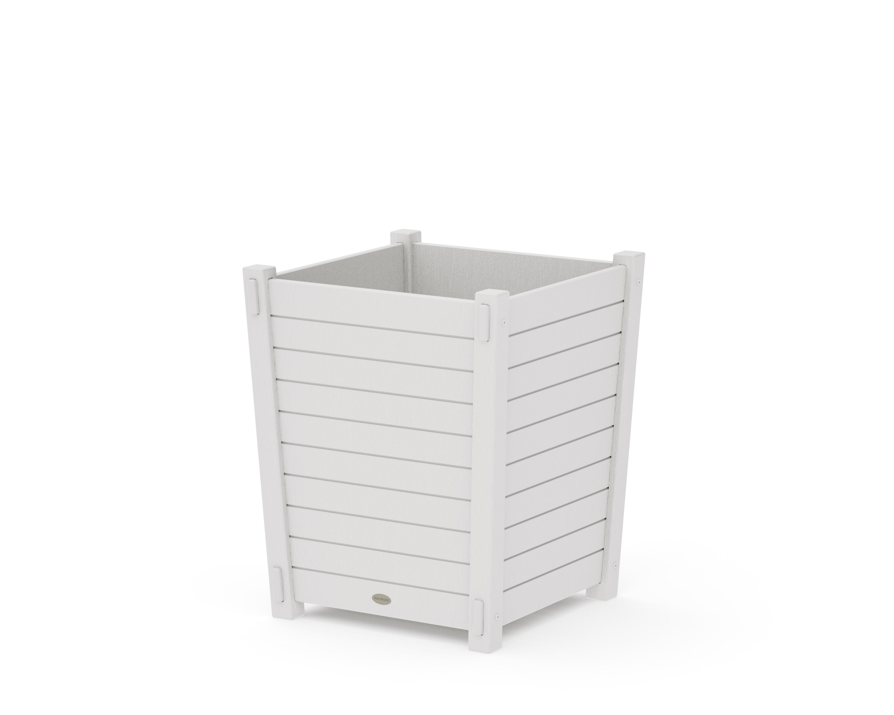 Nautical Large Tapered Square Short Planter Box in Vintage White