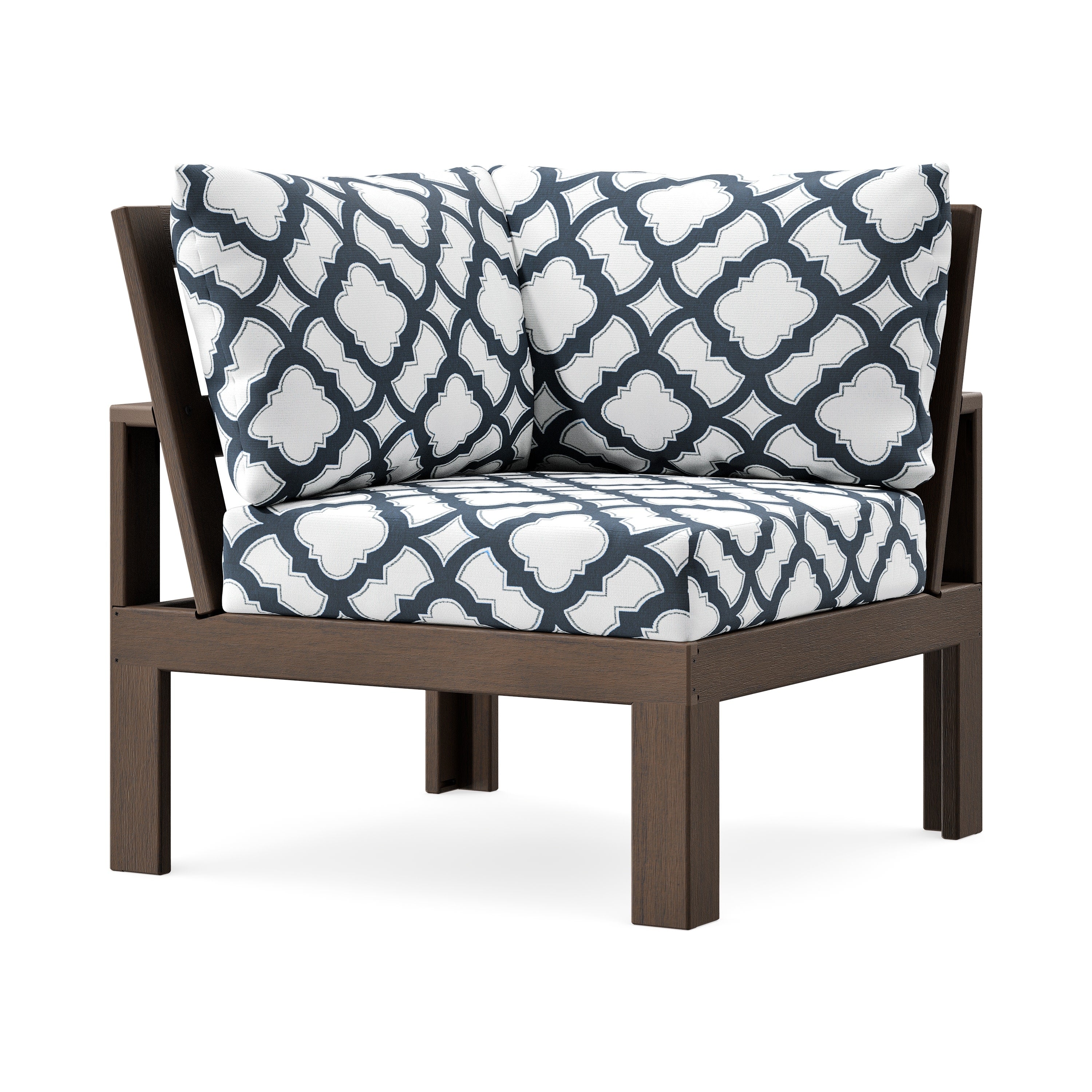 Modular Corner Chair in Kona / Trellis Marine Indigo