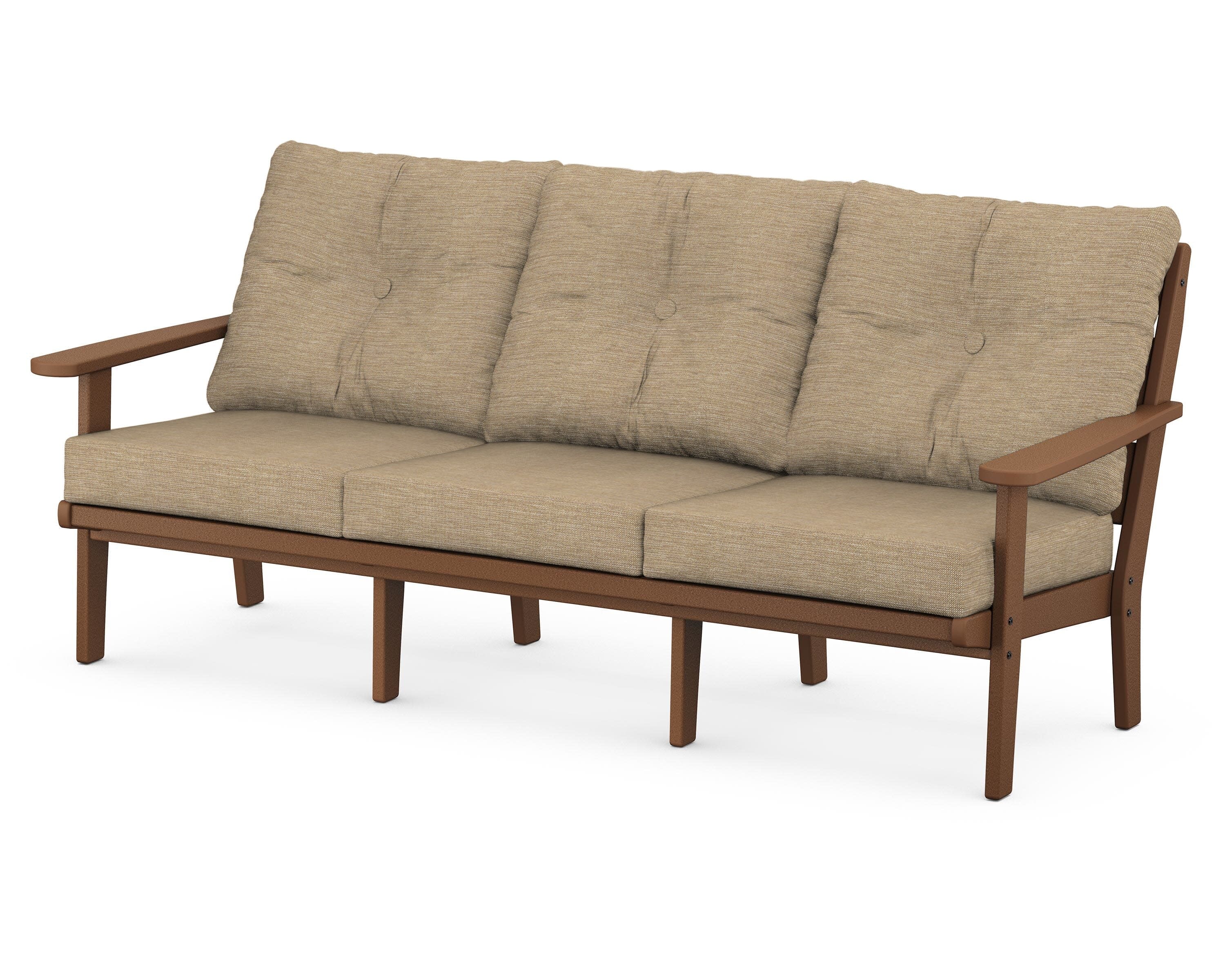 Lakeside Deep Seating Sofa in Teak / Charmer Desert