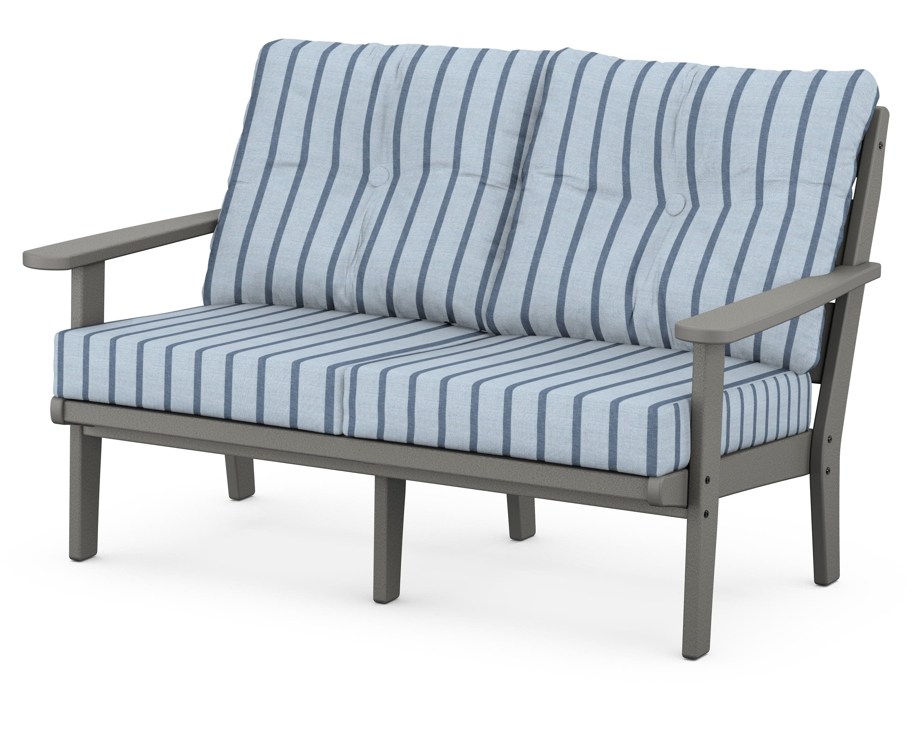 Lakeside Deep Seating Loveseat in Slate Grey / Unwind Sky