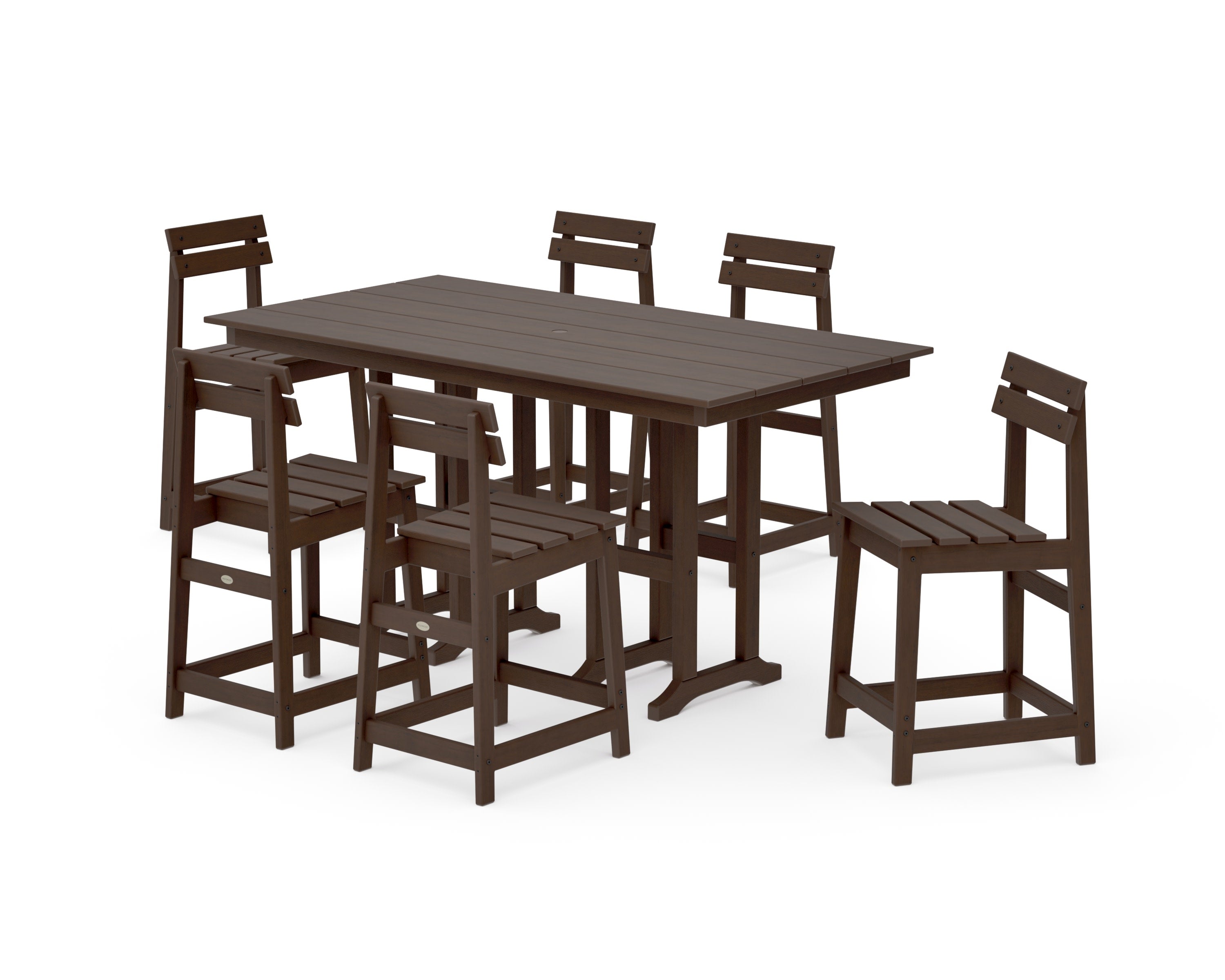 Modern Studio Plaza Counter Chair 7-Piece Set in Kona