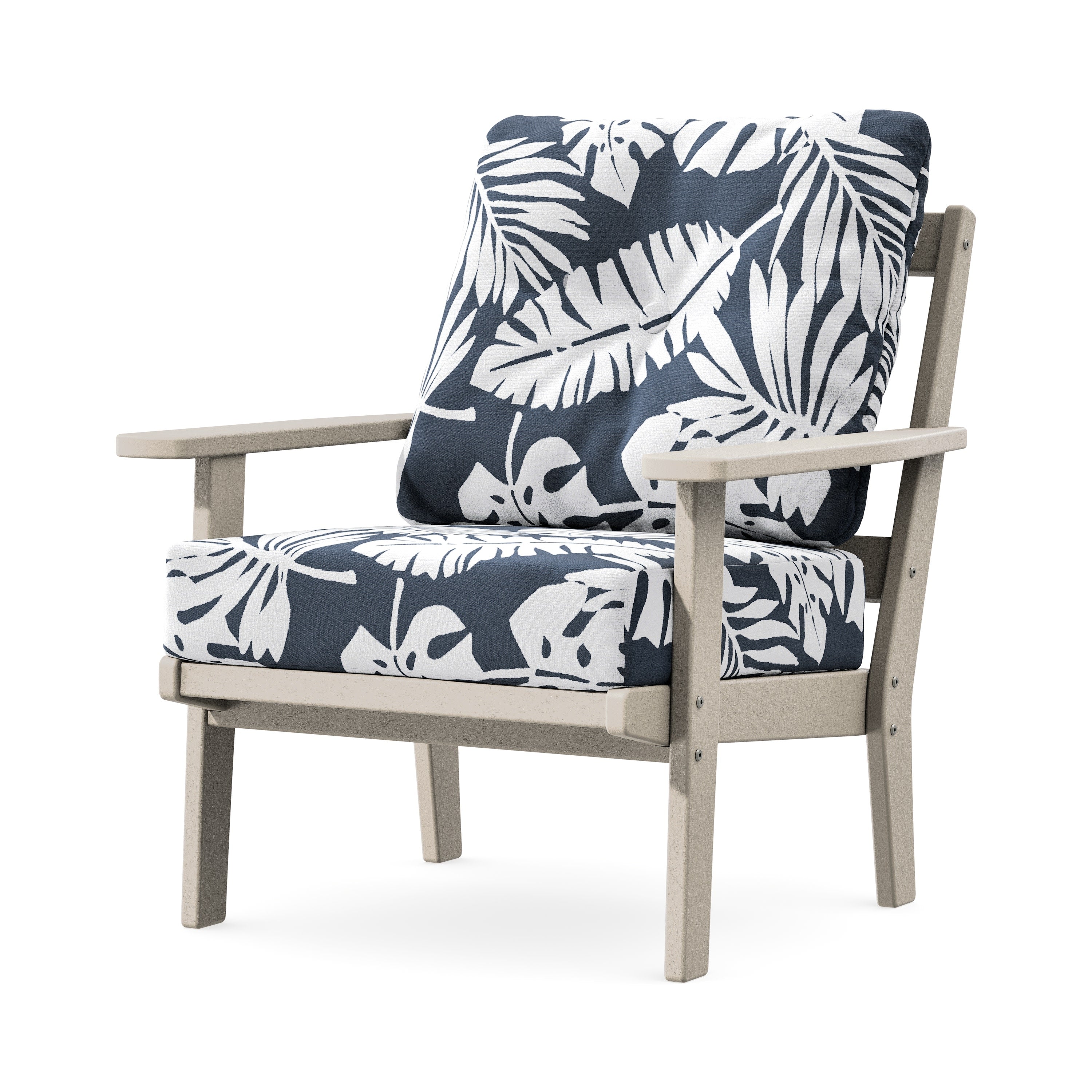 Prairie Deep Seating Chair in Sand / Leaf Marine Indigo