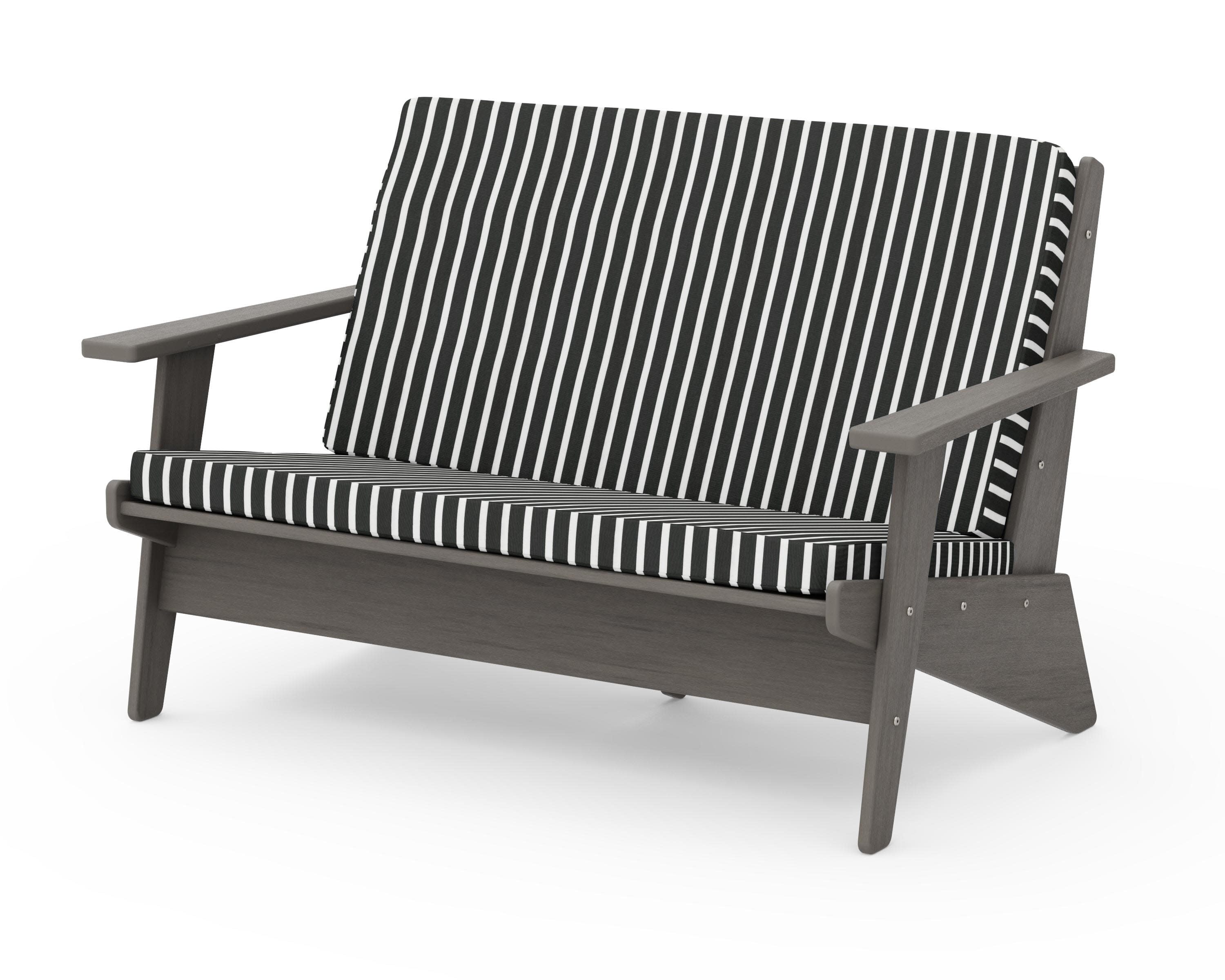 Riviera Modern Lounge Loveseat in Driftwood / Shore Classic