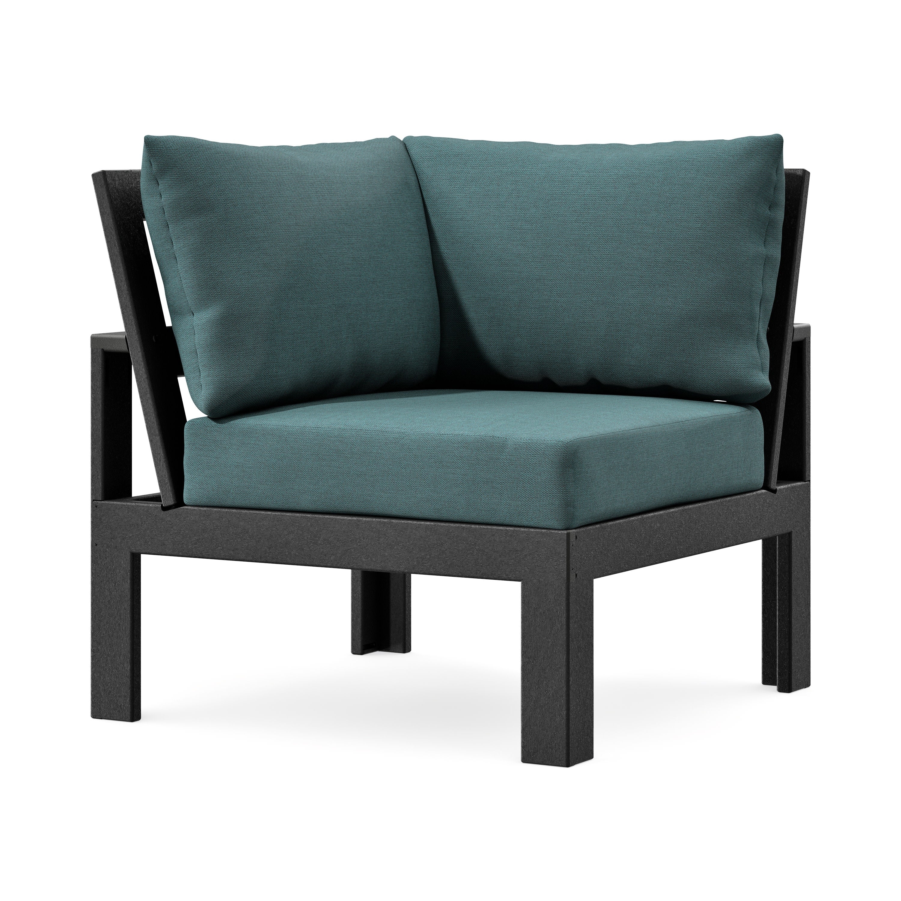Modular Corner Chair in Black / Ocean Teal