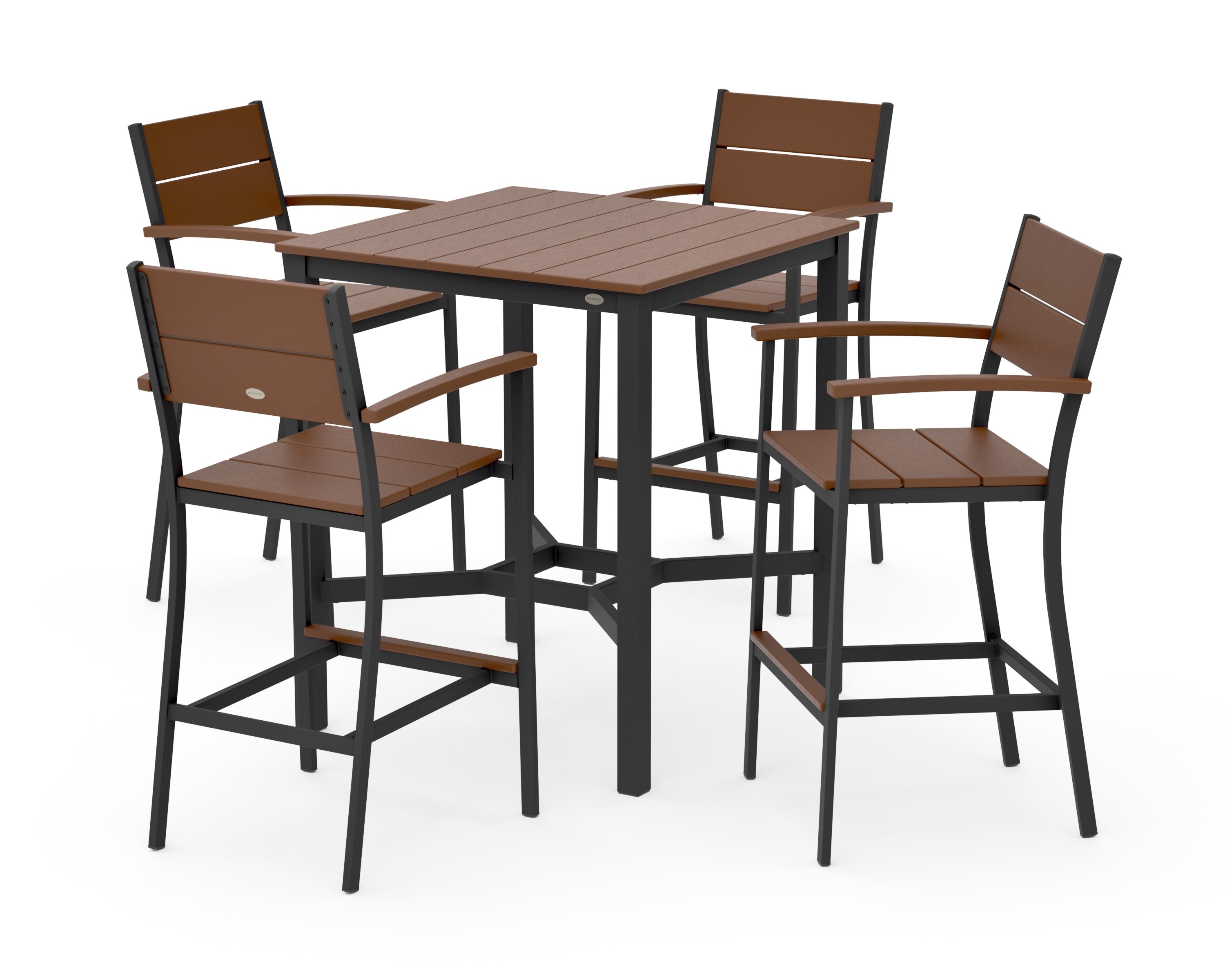 Main Street 5-Piece Bar Set in Black / Teak