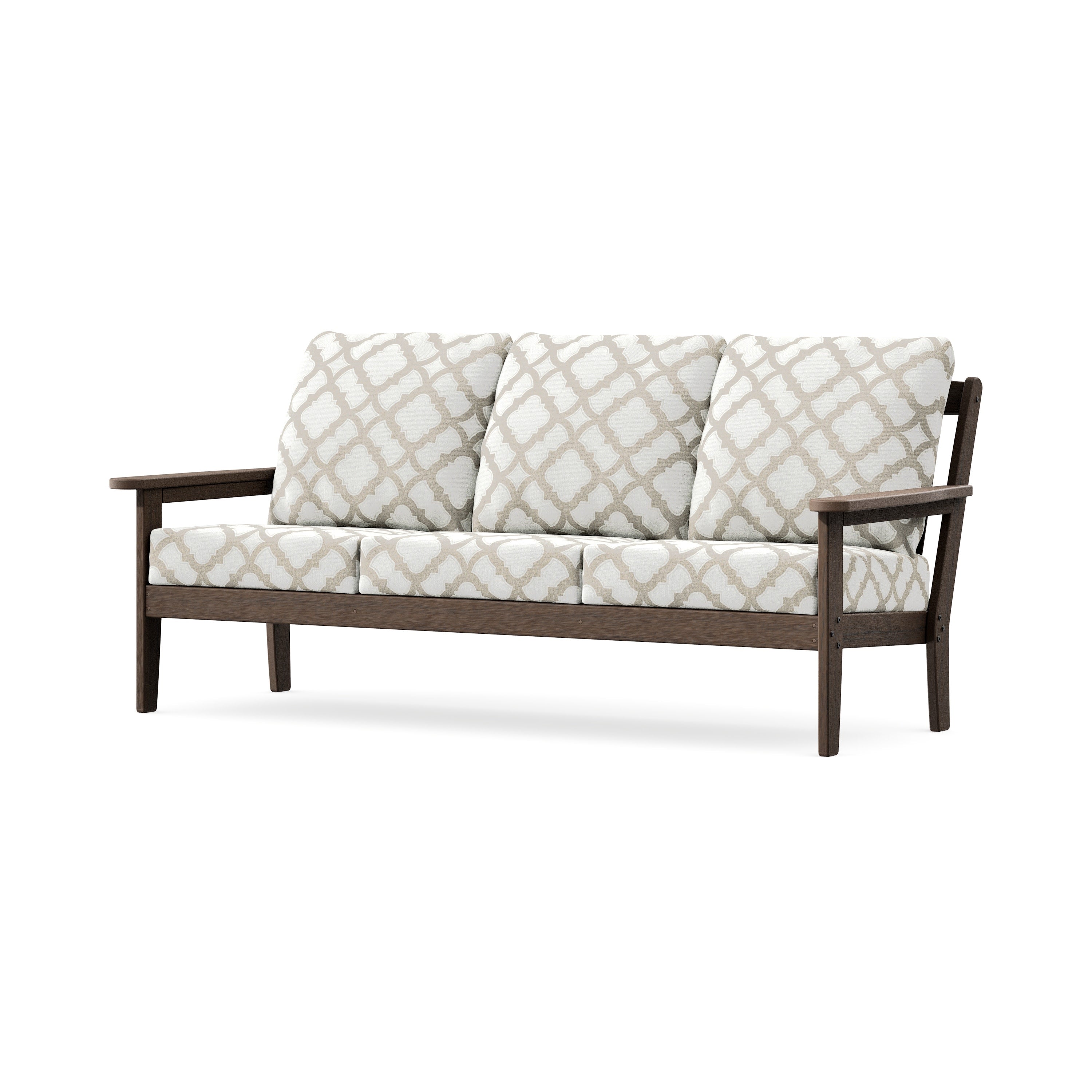 Cottage Deep Seating Sofa in Kona / Trellis Dune Burlap