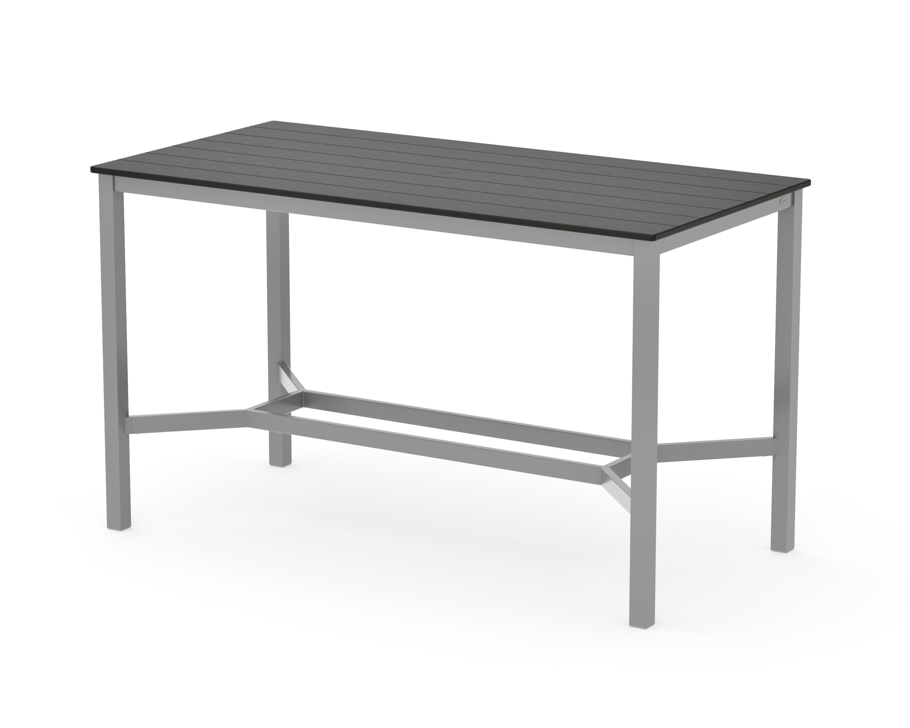 Main Street 36 x 72 Bar Table in Silver / Black