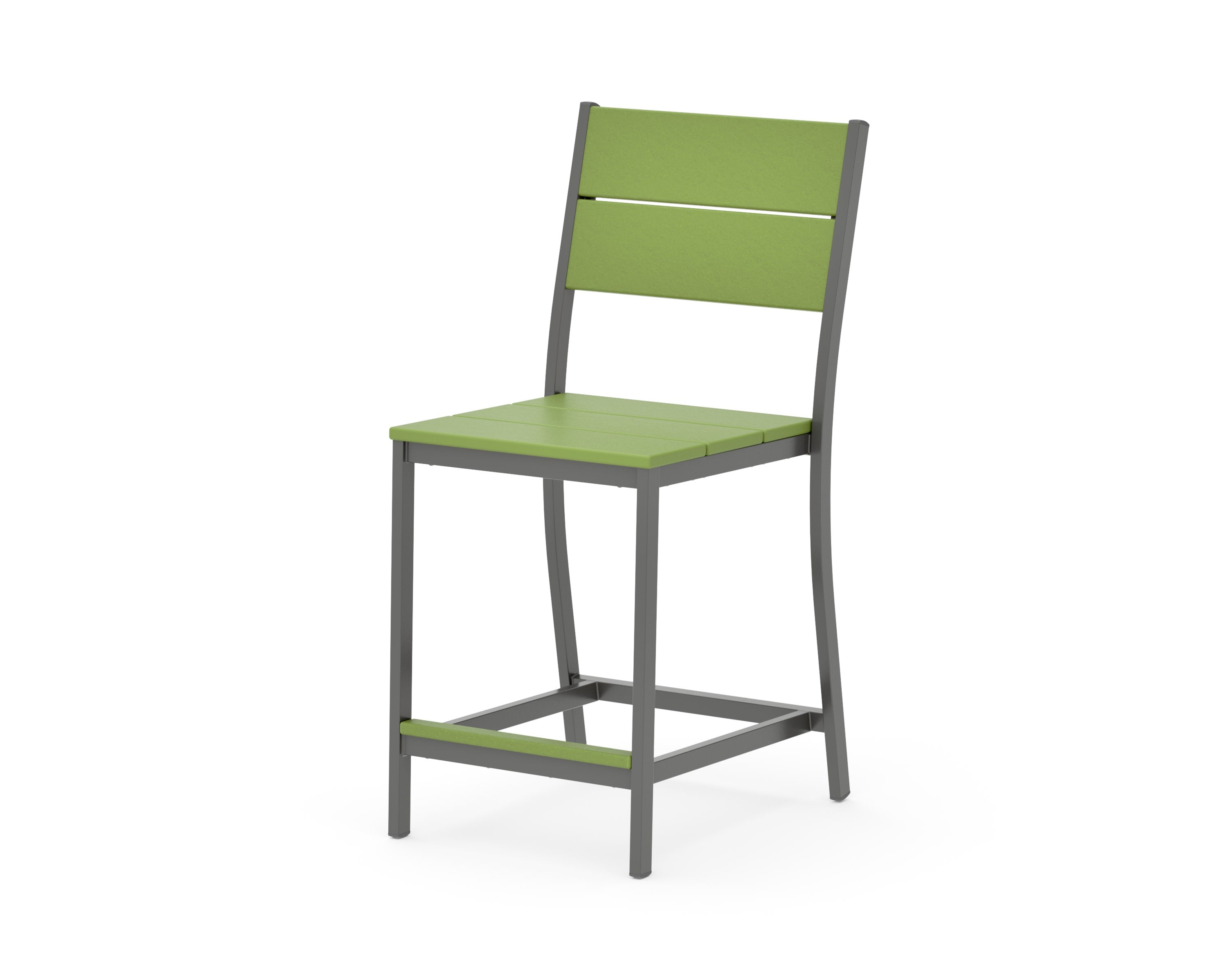 Main Street Counter Side Chair in Charcoal / Lime