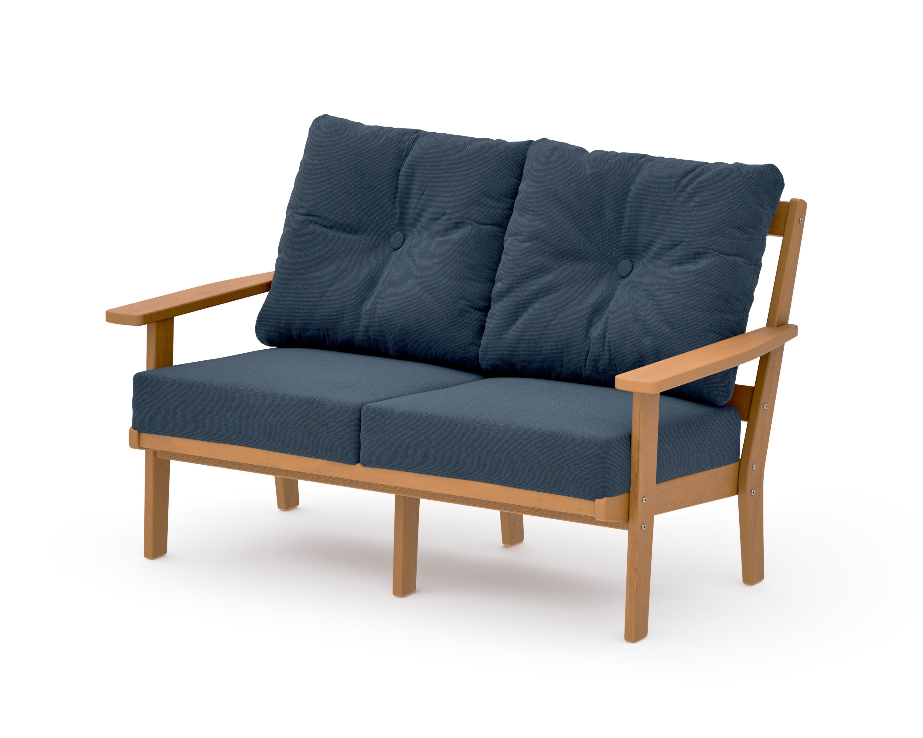 Oxford Deep SeatingLoveseat in Natural / Marine Indigo
