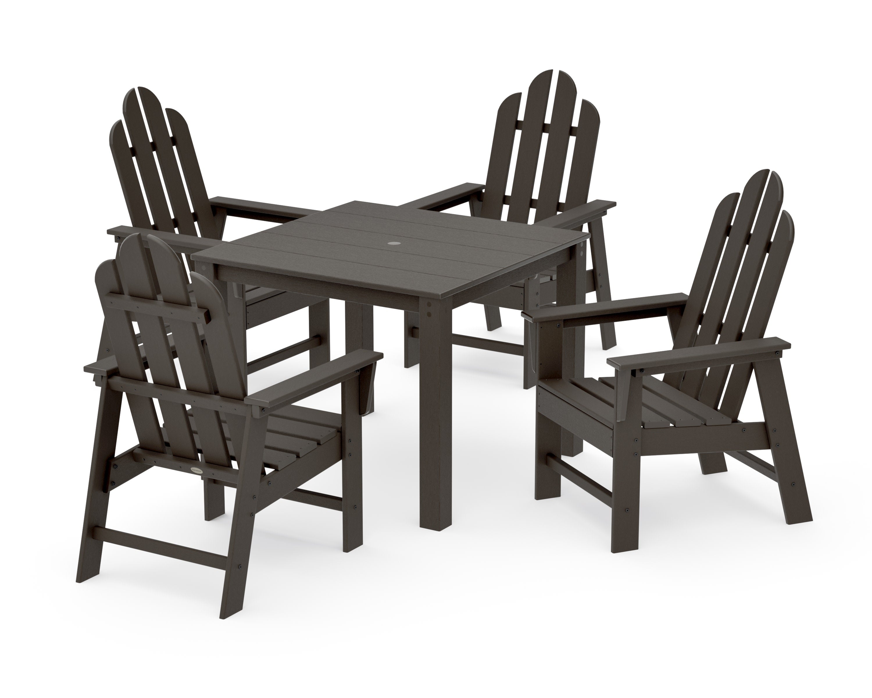 Long Island 5-Piece Parsons Dining Set in Vintage Coffee