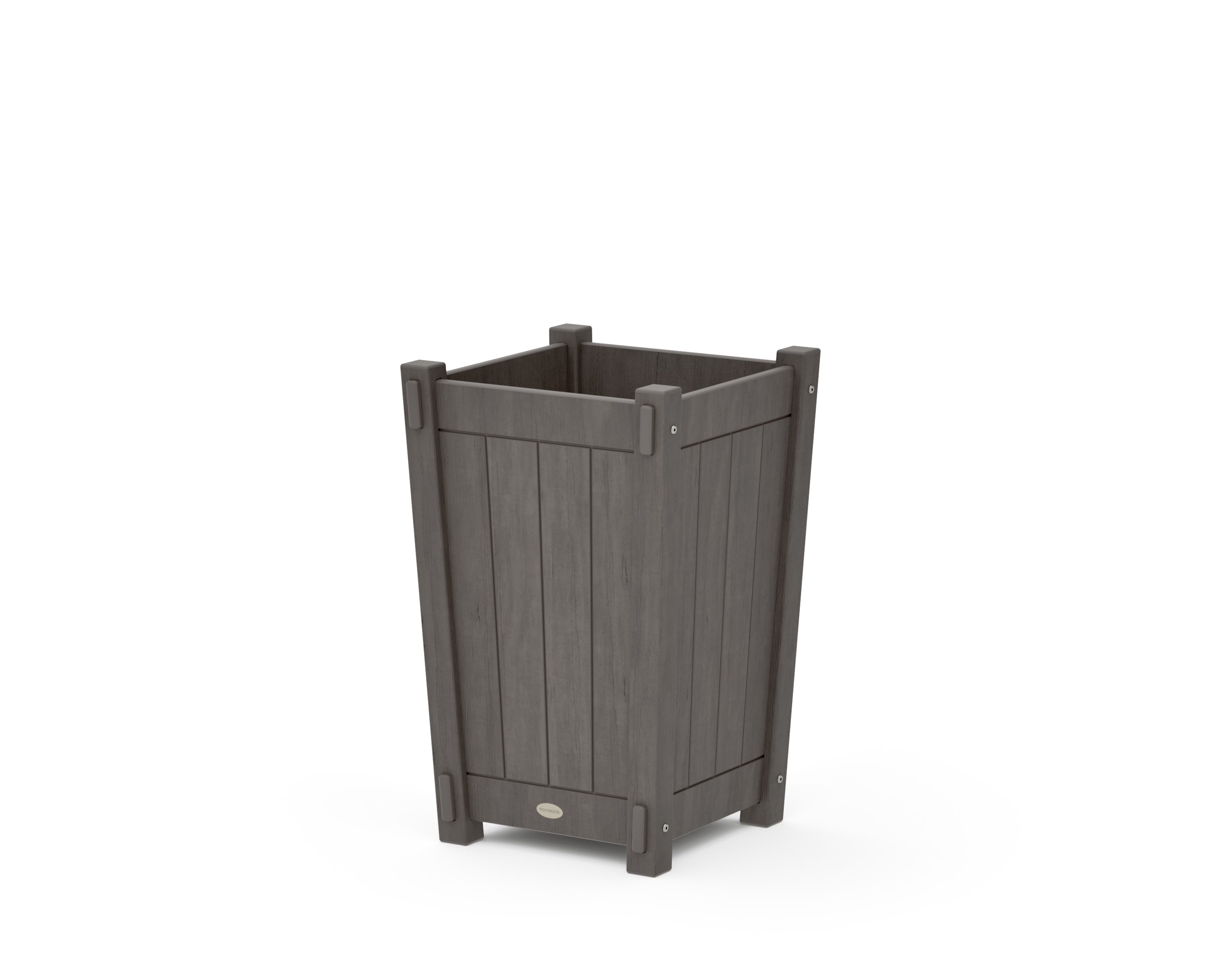 Vineyard Tapered Square Short Planter Box in Driftwood