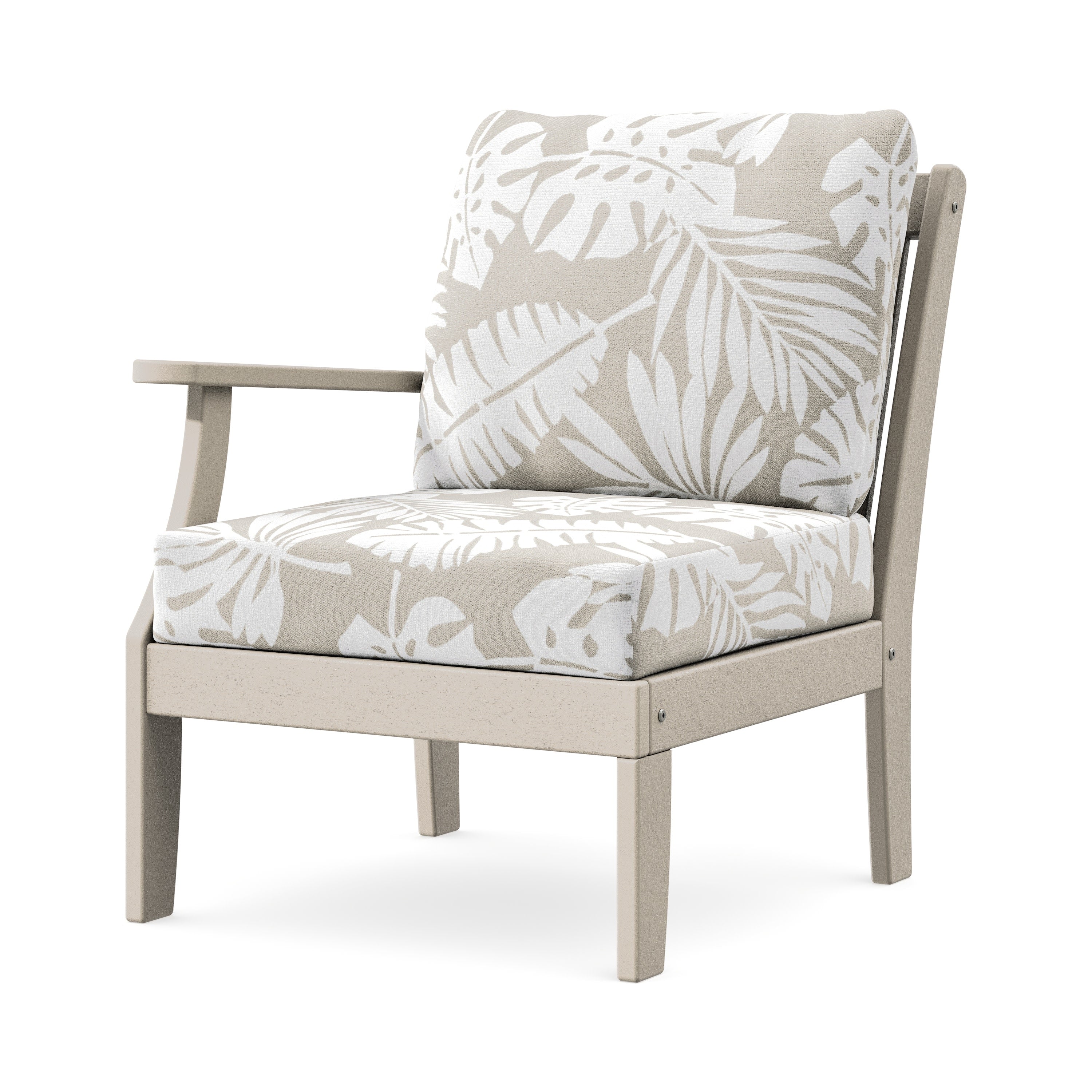 Braxton Modular Left Arm Chair in Sand / Leaf Dune Burlap