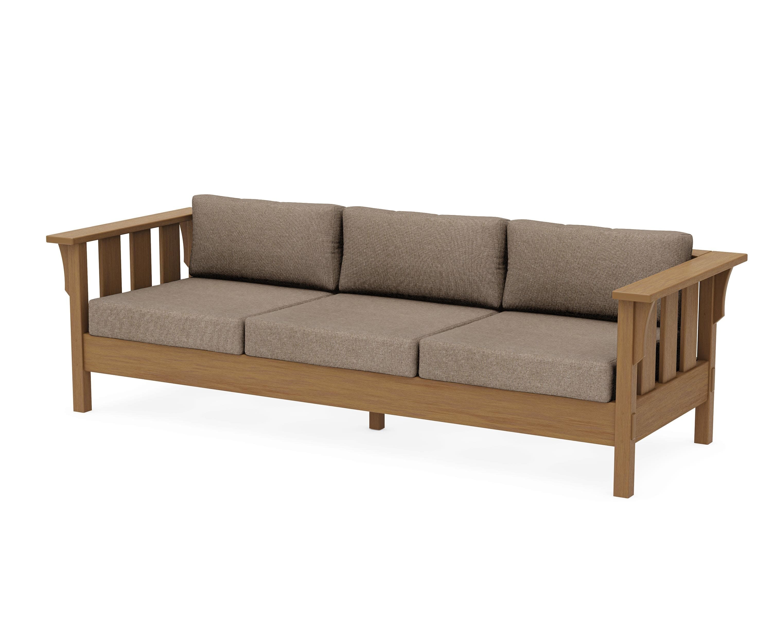 Acadia Deep Seating Sofa in Natural / Spiced Burlap