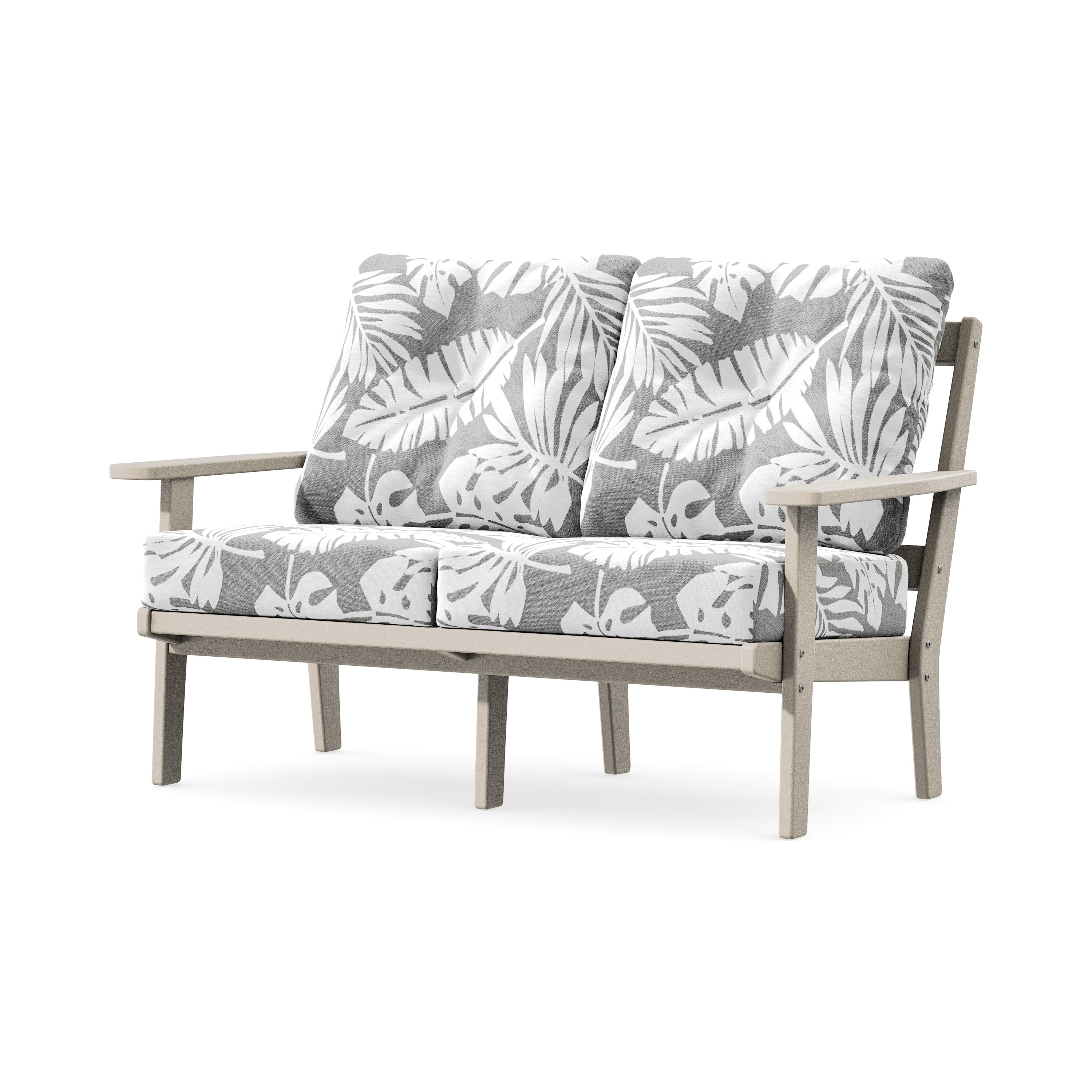 Prairie Deep SeatingLoveseat in Sand / Leaf Grey Mist