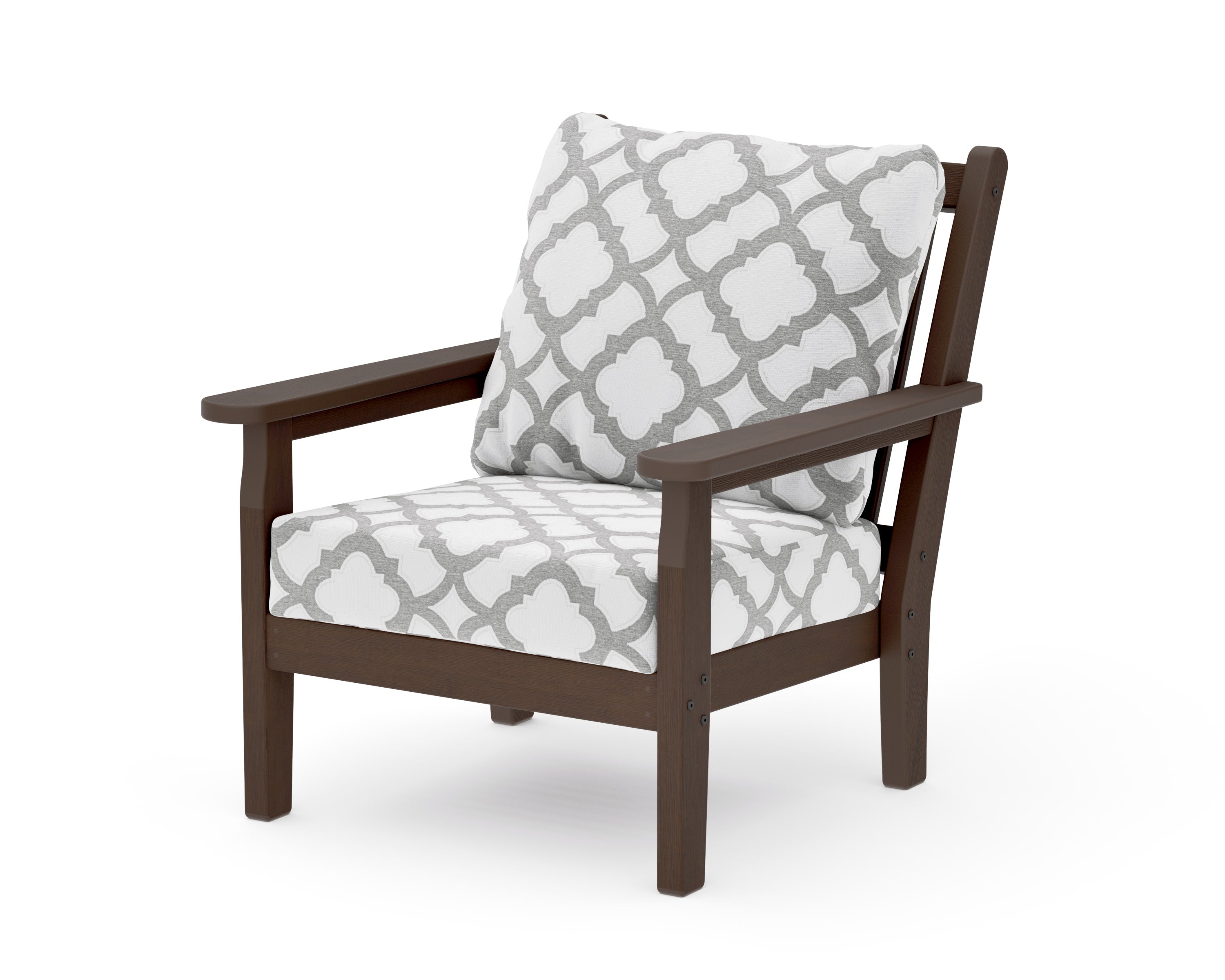 Chippendale Deep Seating Chair in Kona / Trellis Grey Mist