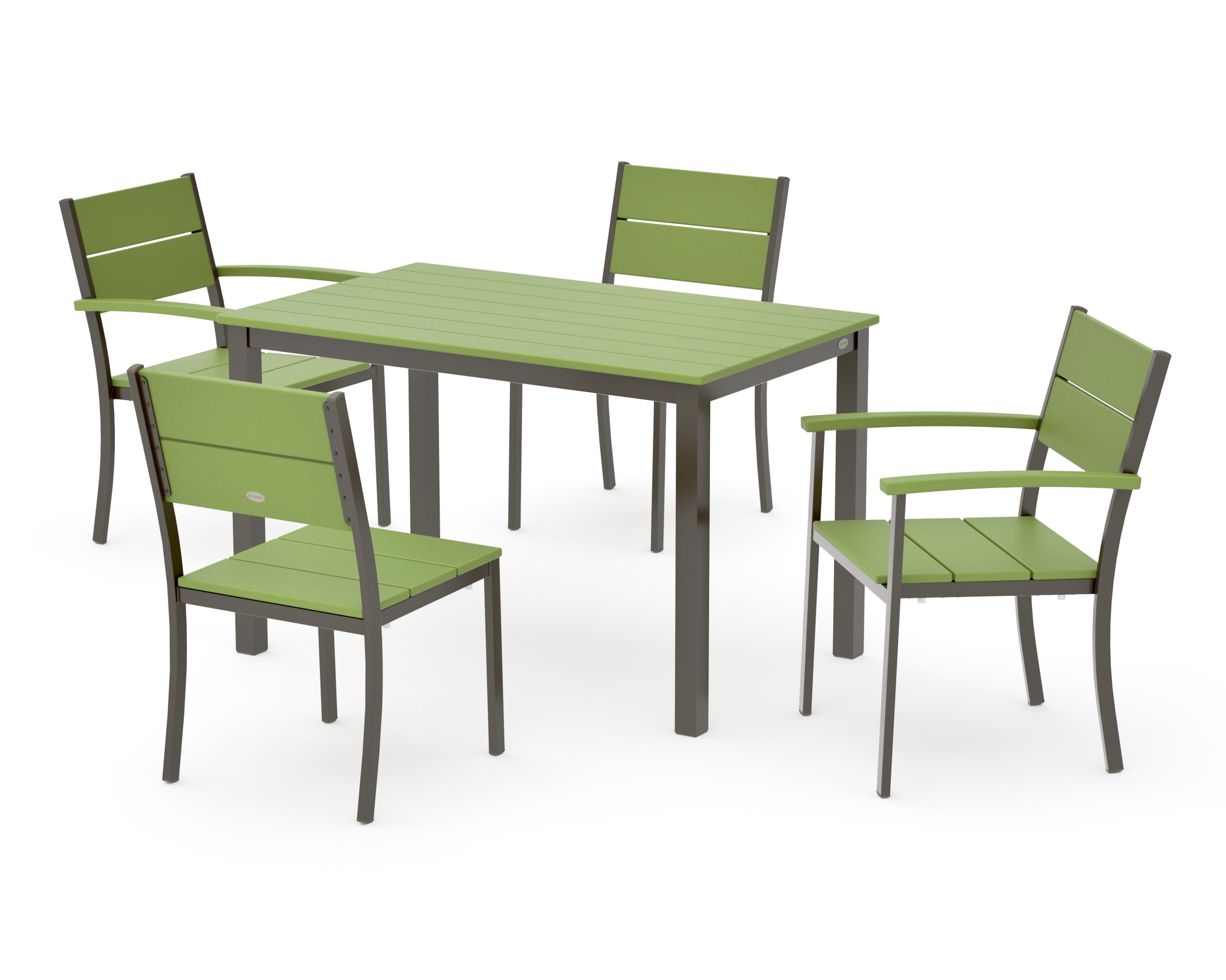 Main Street 5-Piece Dining Set in Bronze / Lime