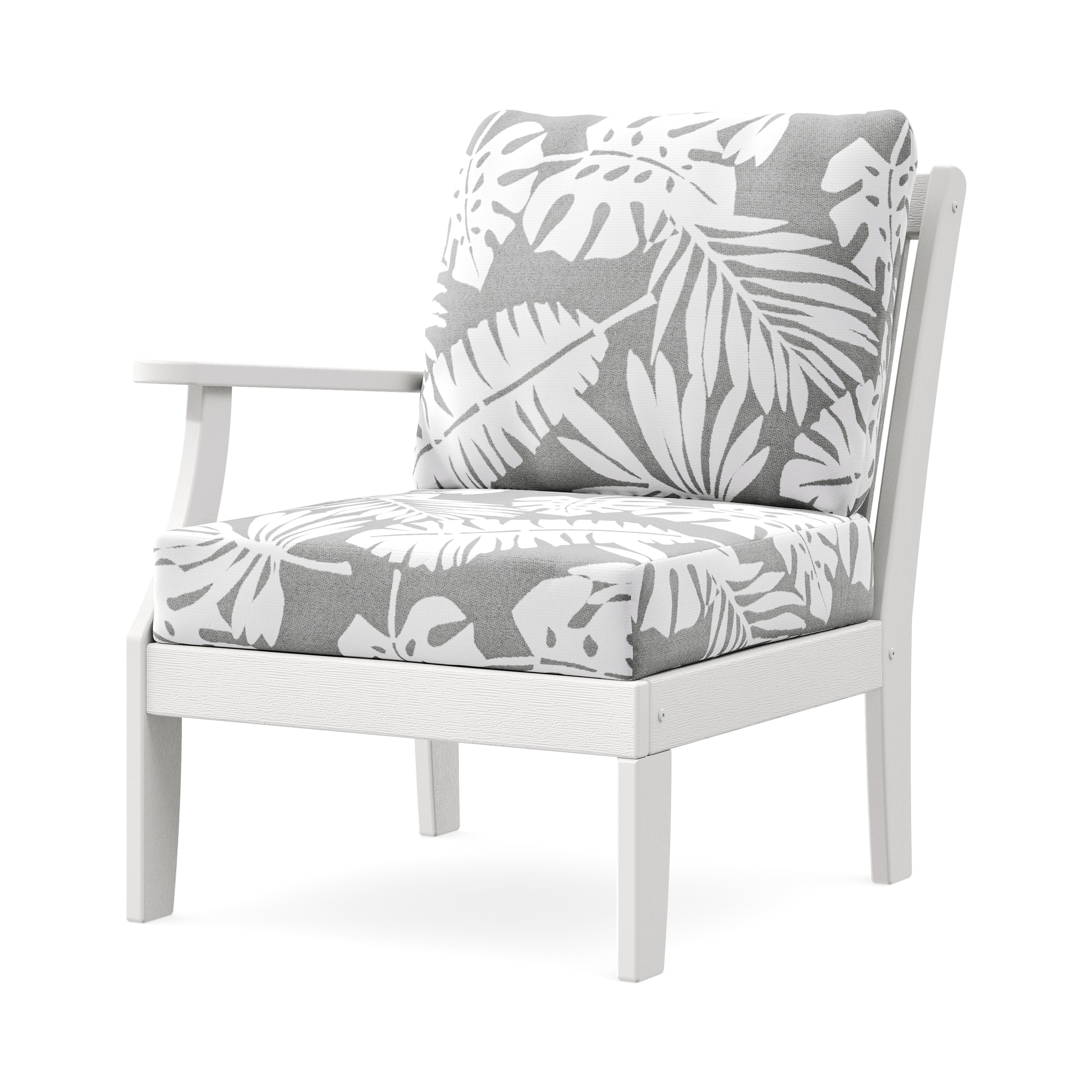Braxton Modular Left Arm Chair in Vintage White / Leaf Grey Mist