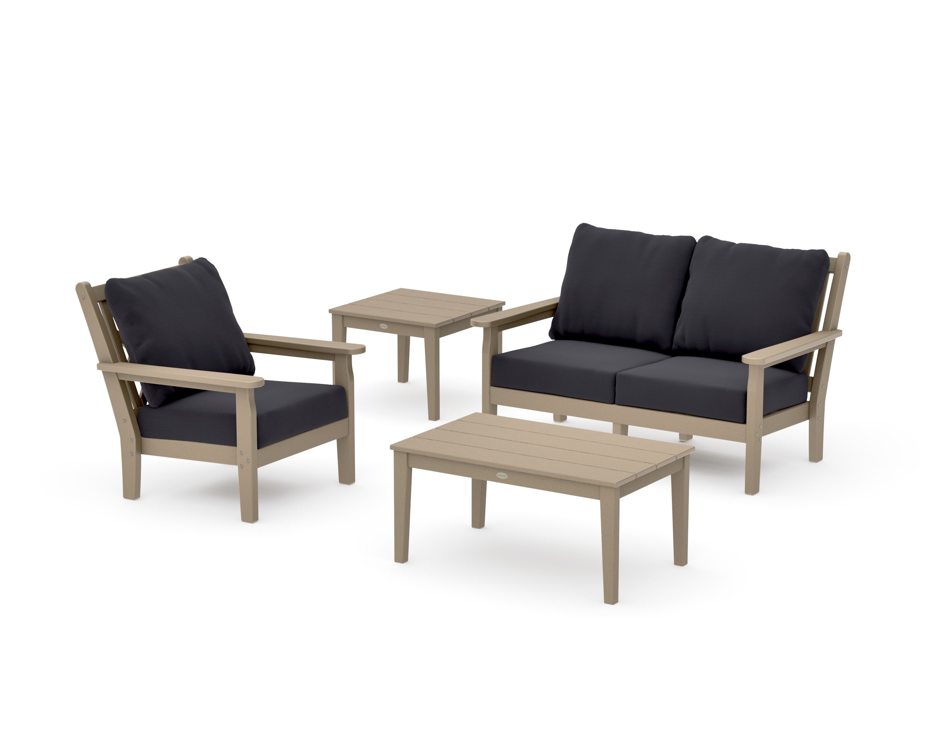 Chippendale 4-Piece Deep Seating Set in Vintage Sahara / Midnight Linen