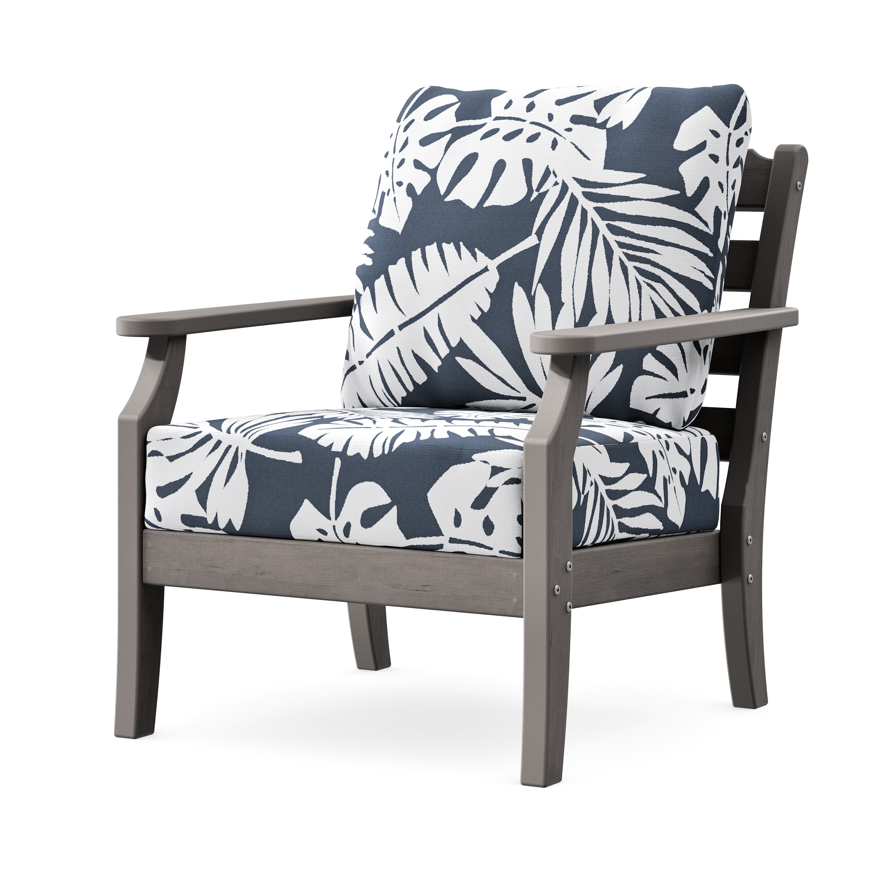 Savannah Deep Seating Chair in Driftwood / Leaf Marine Indigo
