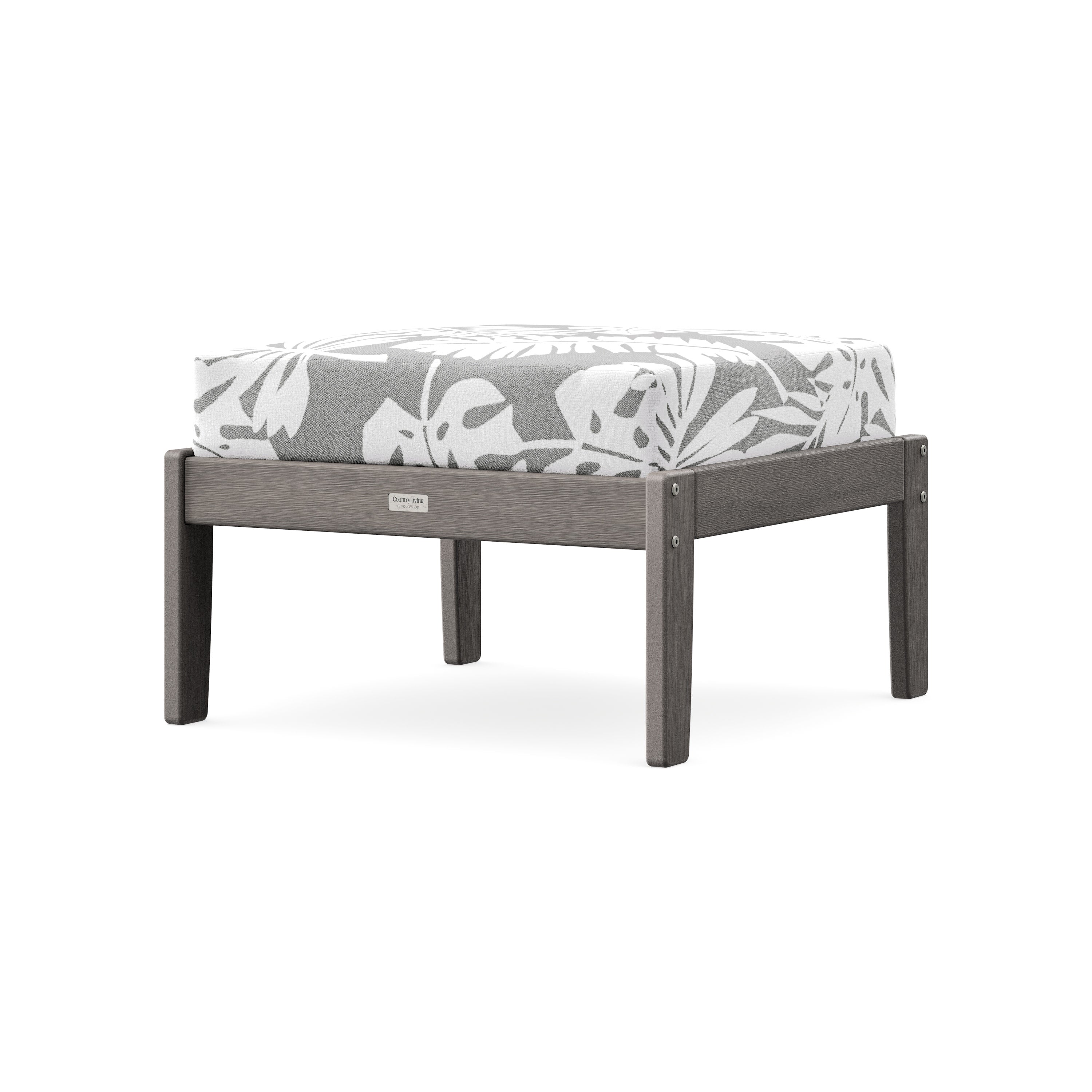 Cottage Deep Seating Ottoman in Driftwood / Leaf Grey Mist