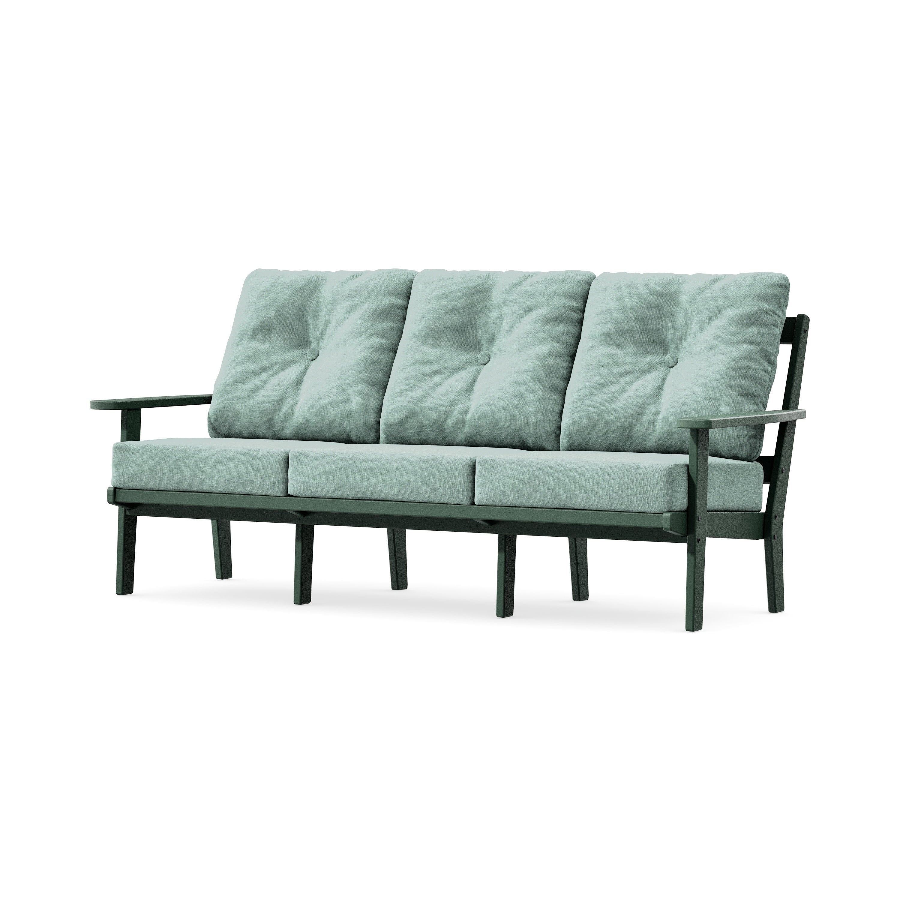PrairieDeep Seating Sofa in Green / Glacier Spa