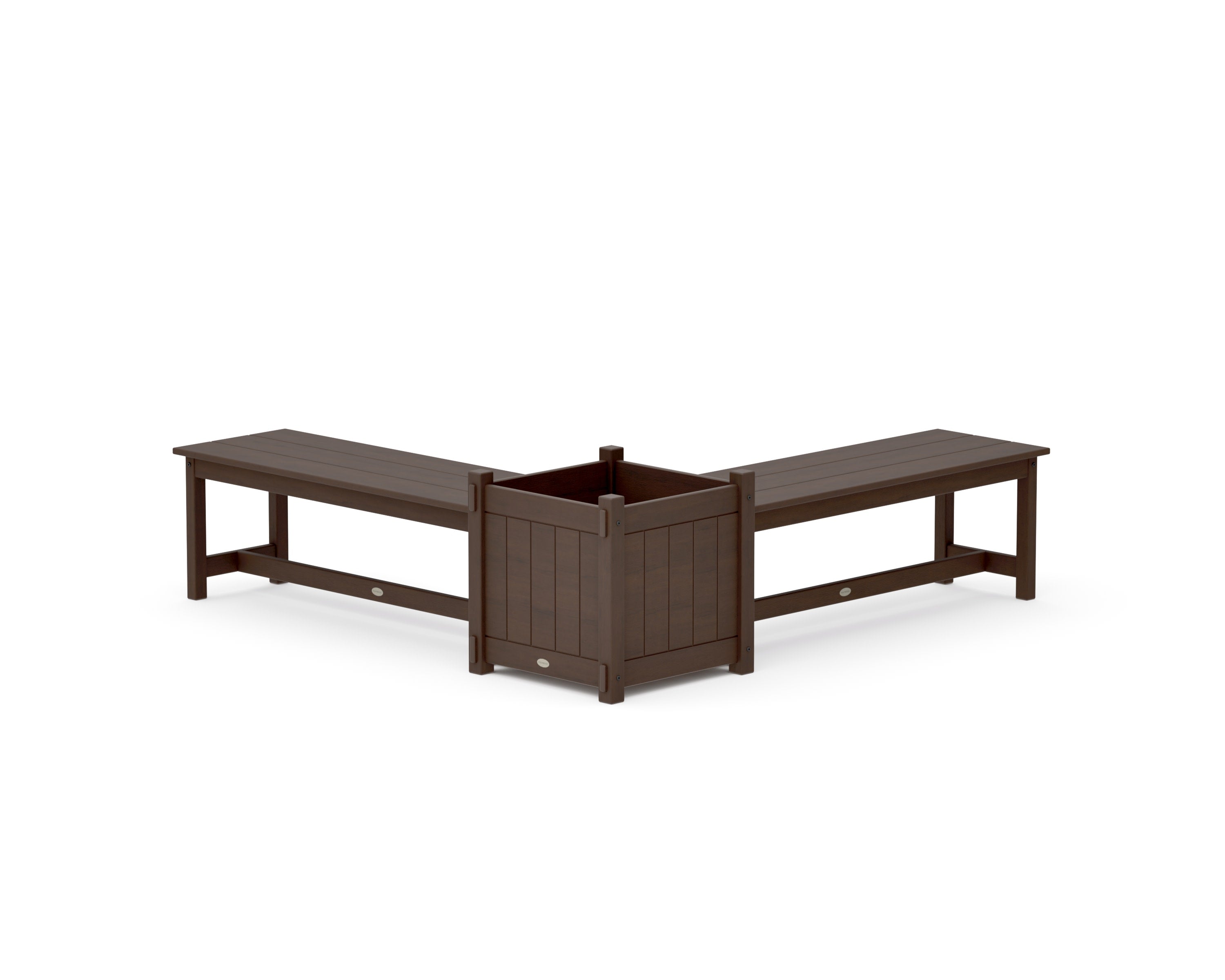 48" Vineyard L- Shaped Planter Bench Set- Large in Kona