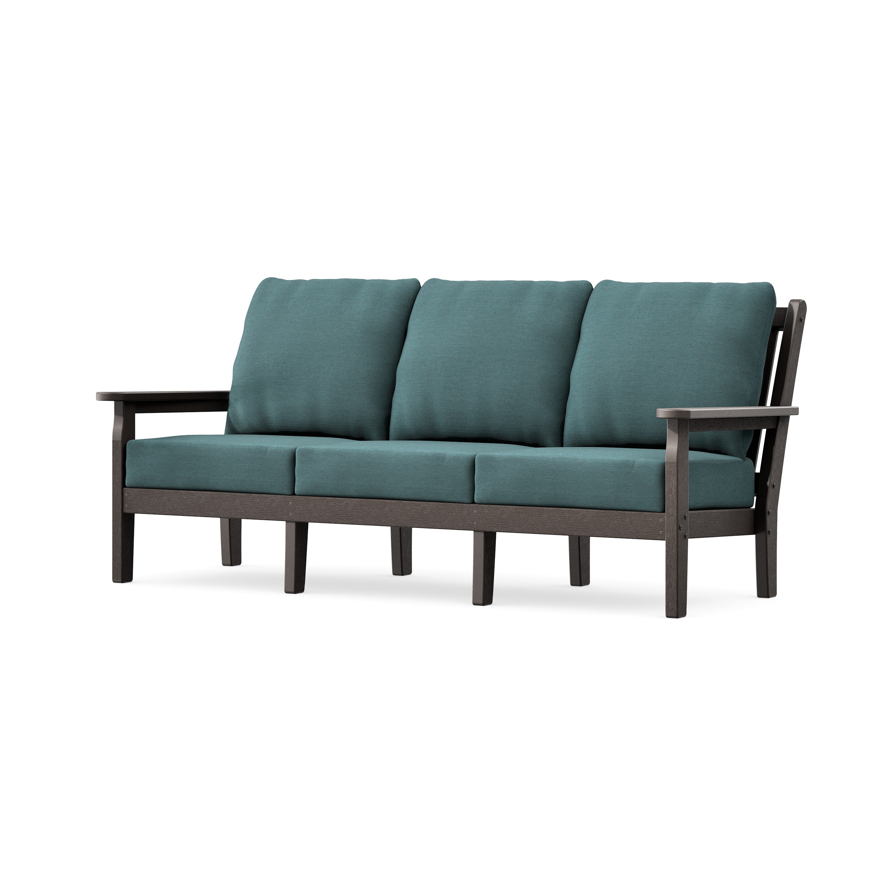 Chippendale Deep Seating Sofa in Vintage Coffee / Ocean Teal