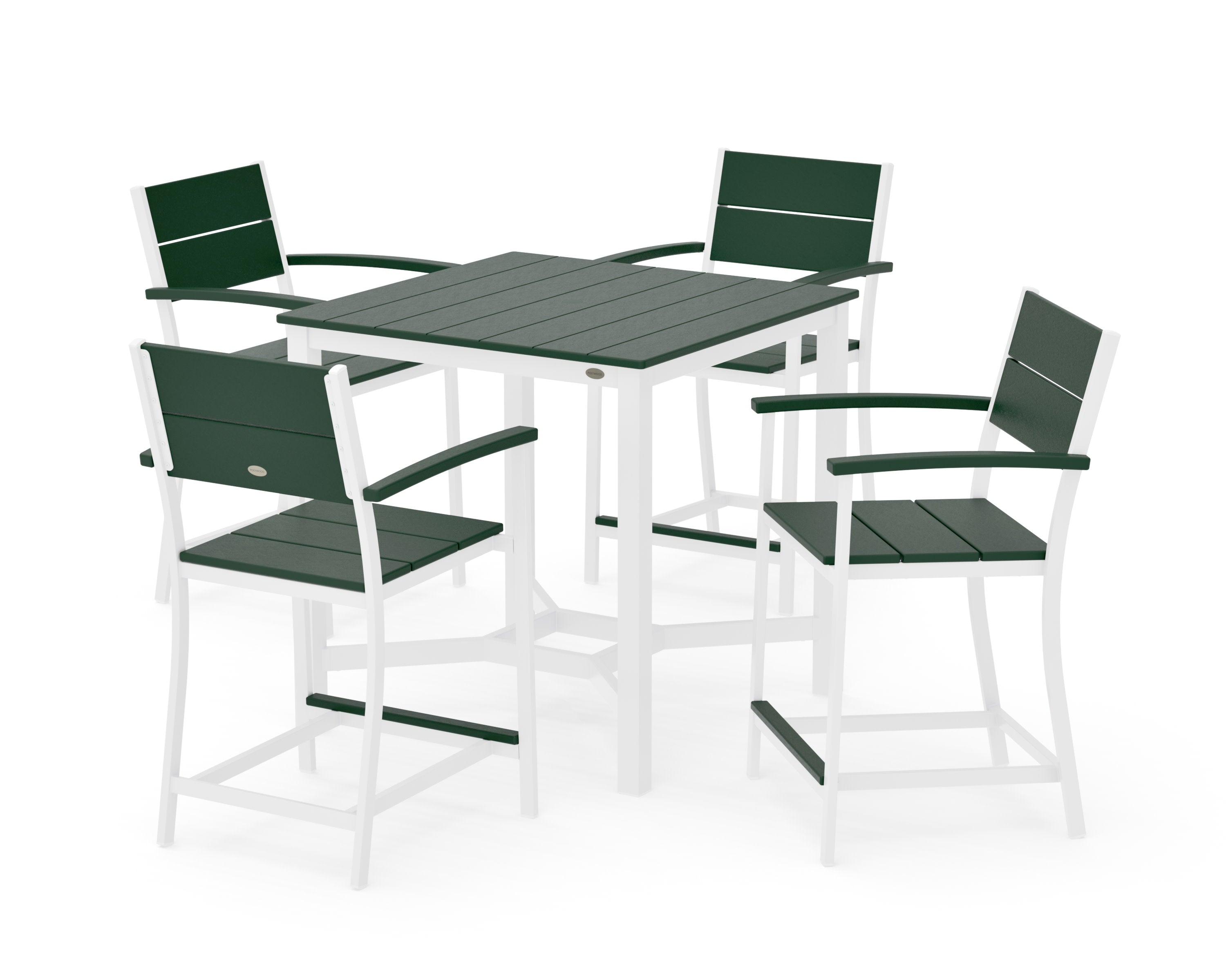 Main Street 5-Piece Counter Set in White / Green
