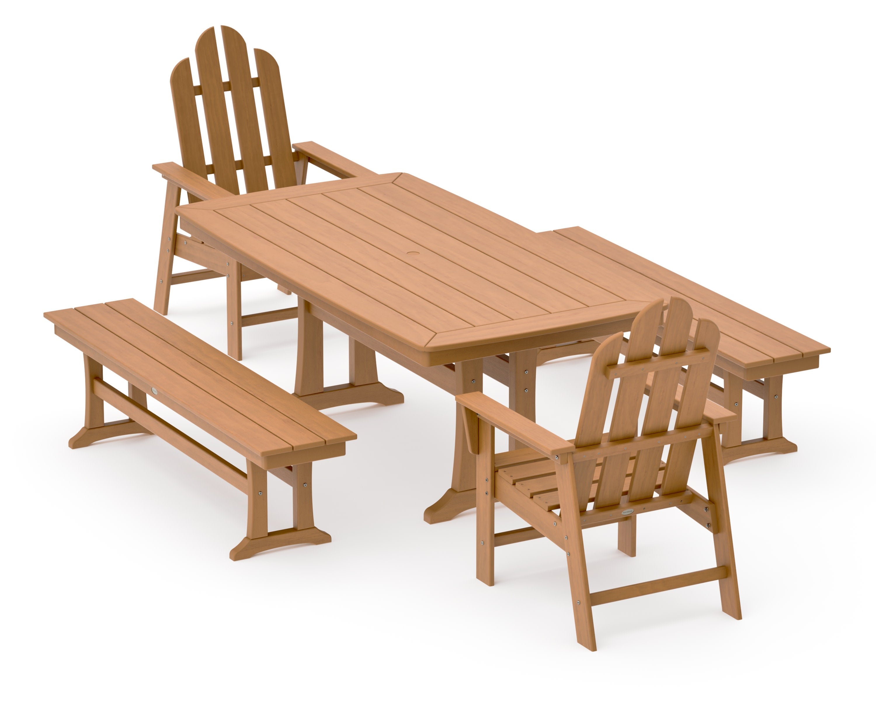 Long Island 5-Piece Dining Set with Trestle Legs in Natural