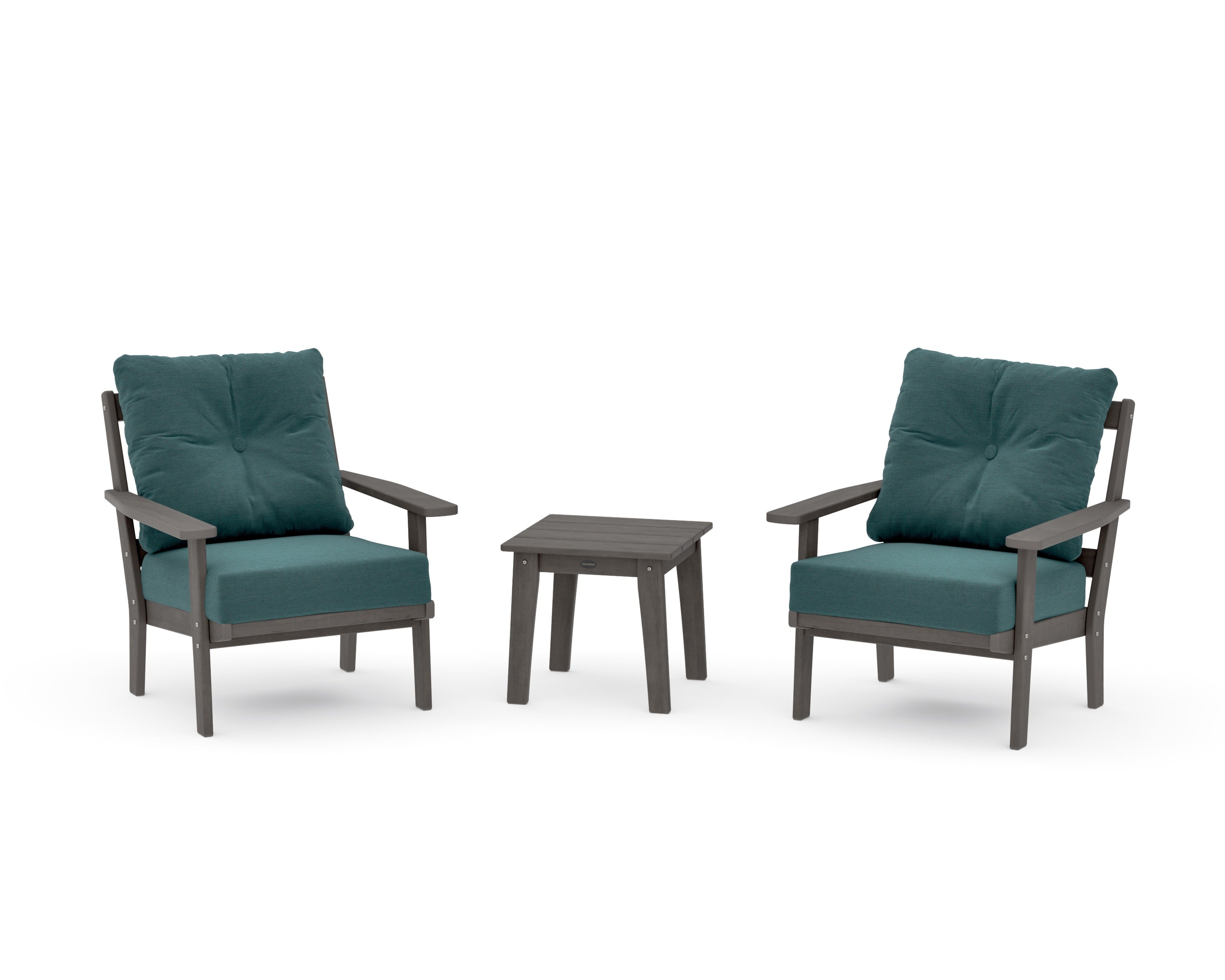 Oxford 3-Piece Deep Seating Set in Driftwood / Ocean Teal