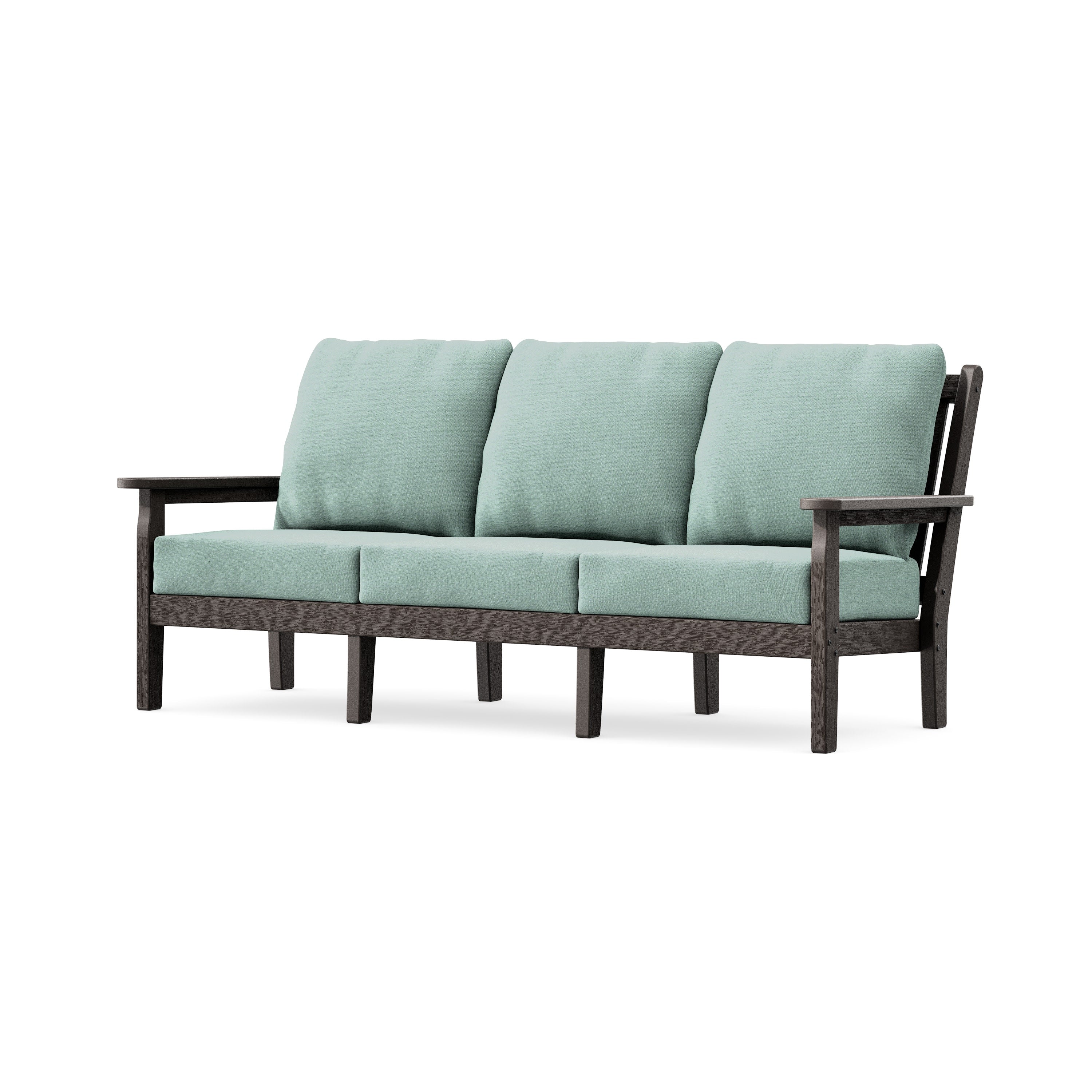 Chippendale Deep Seating Sofa in Vintage Coffee / Glacier Spa