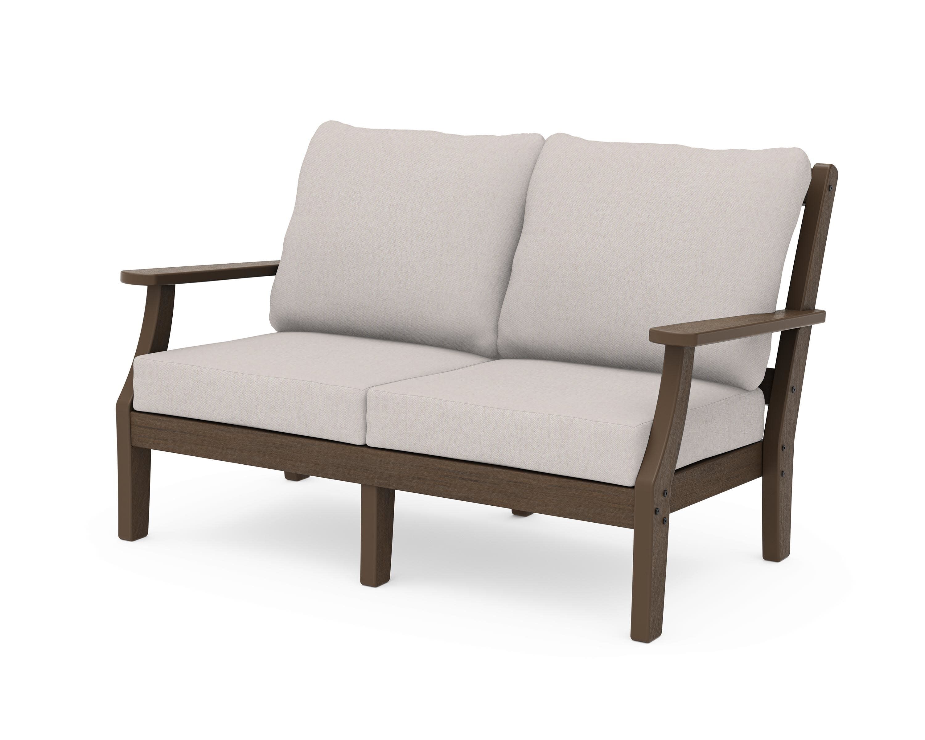Chinoiserie Deep Seating Loveseat in Kona / Dune Burlap