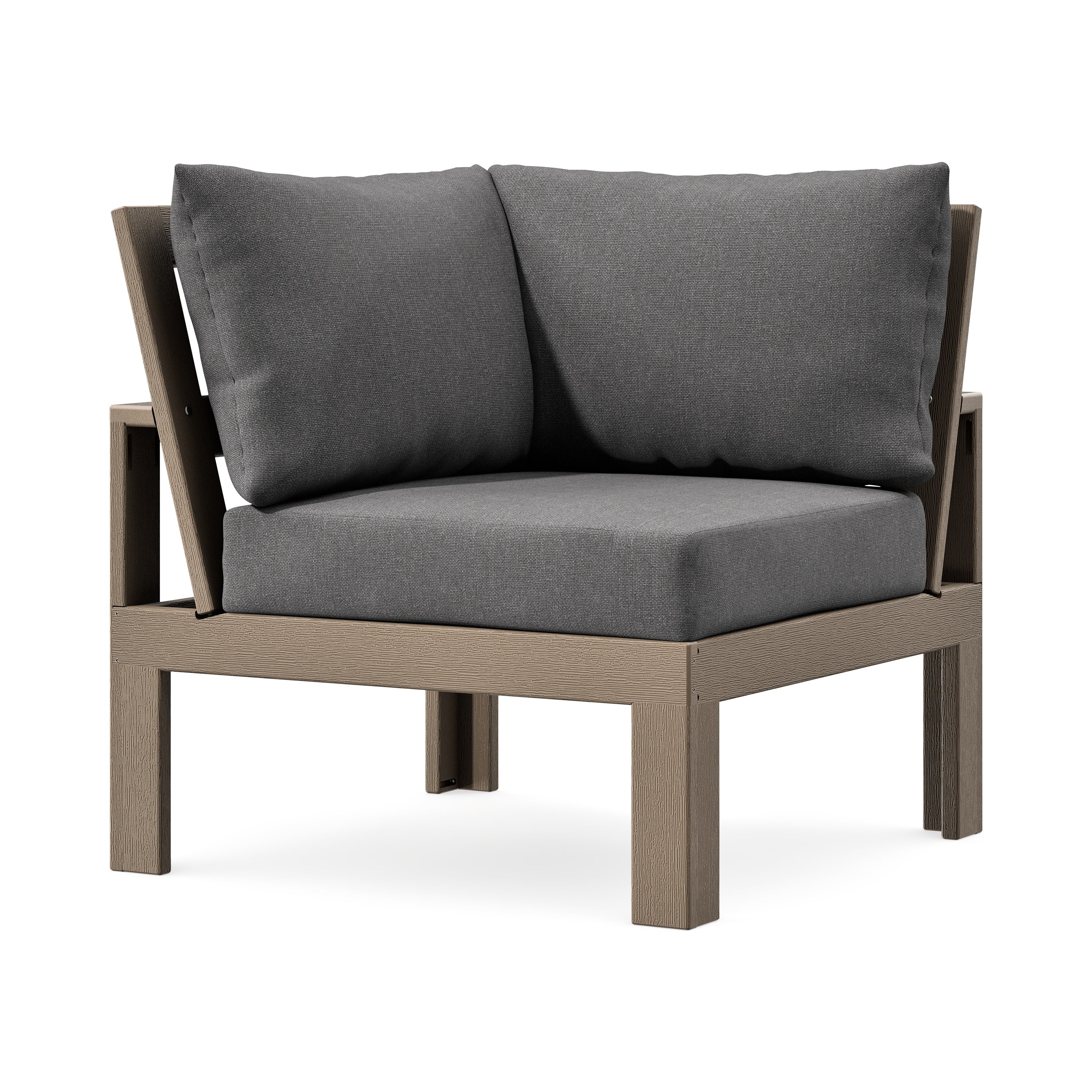 Modular Corner Chair in Vintage Sahara / Ash Charcoal
