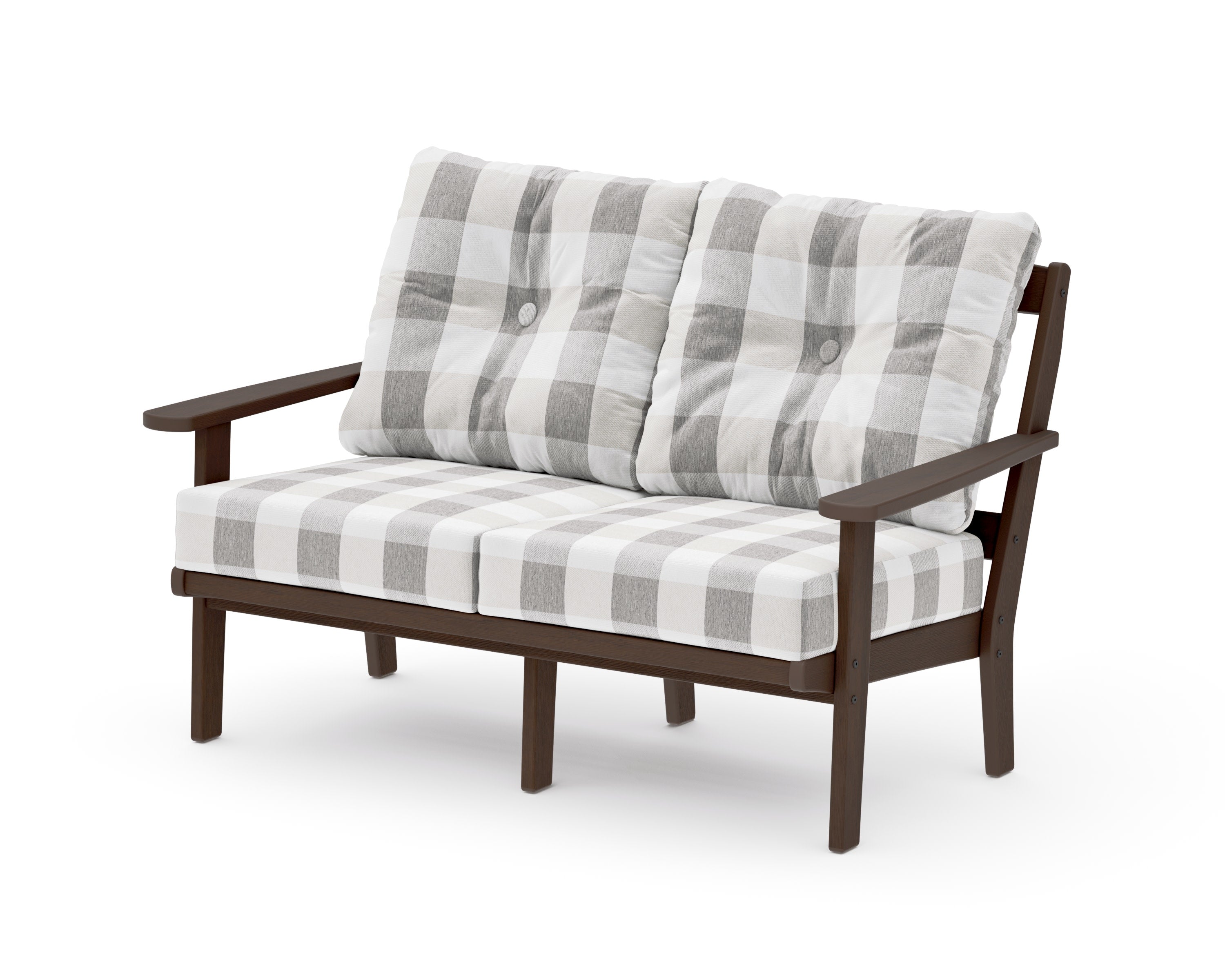 Mission Deep SeatingLoveseat in Kona / Buffalo Plaid Grey Mist