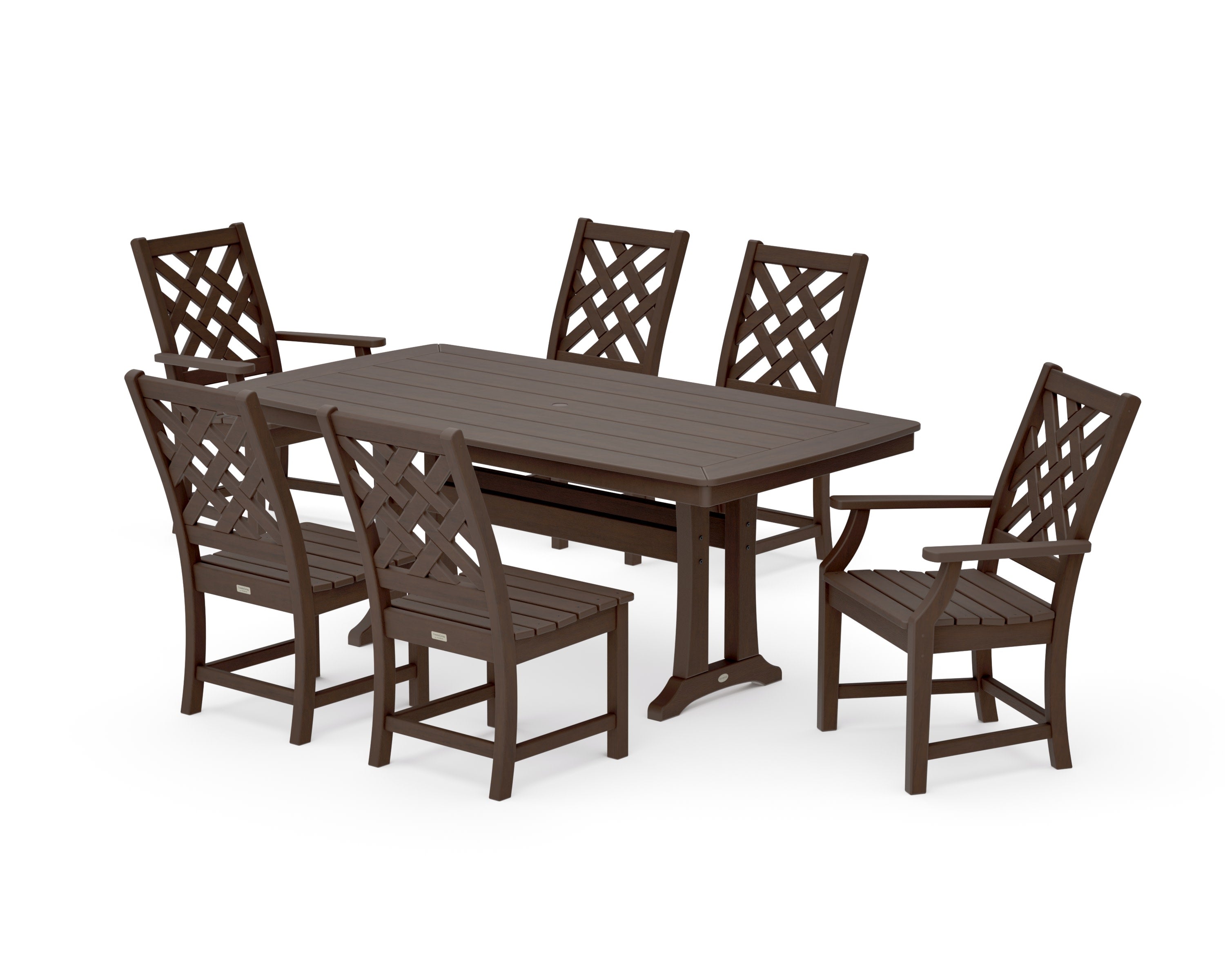 Wovendale 7-Piece Dining Set with Trestle Legs in Kona