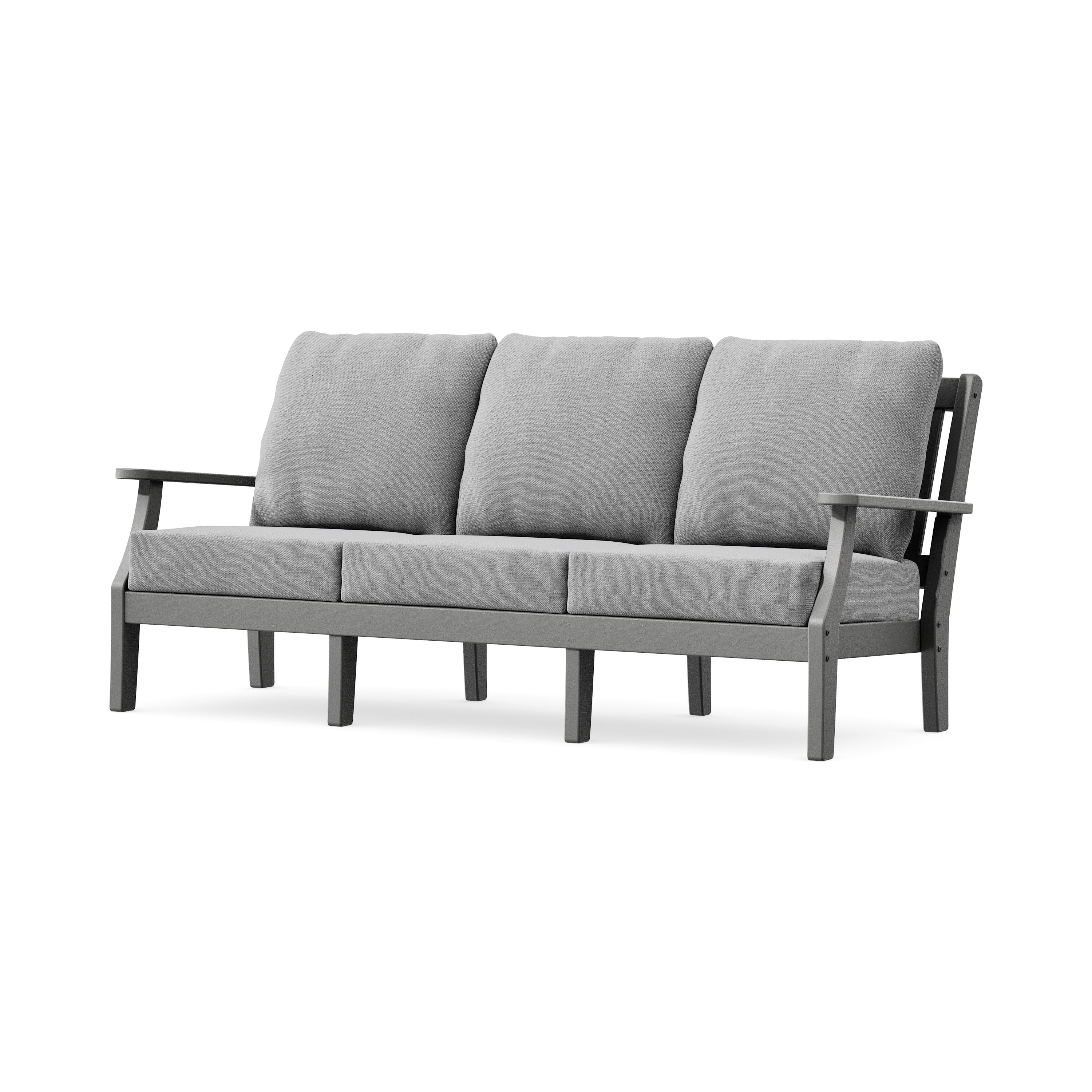 Chinoiserie Deep Seating Sofa in Slate Grey / Grey Mist